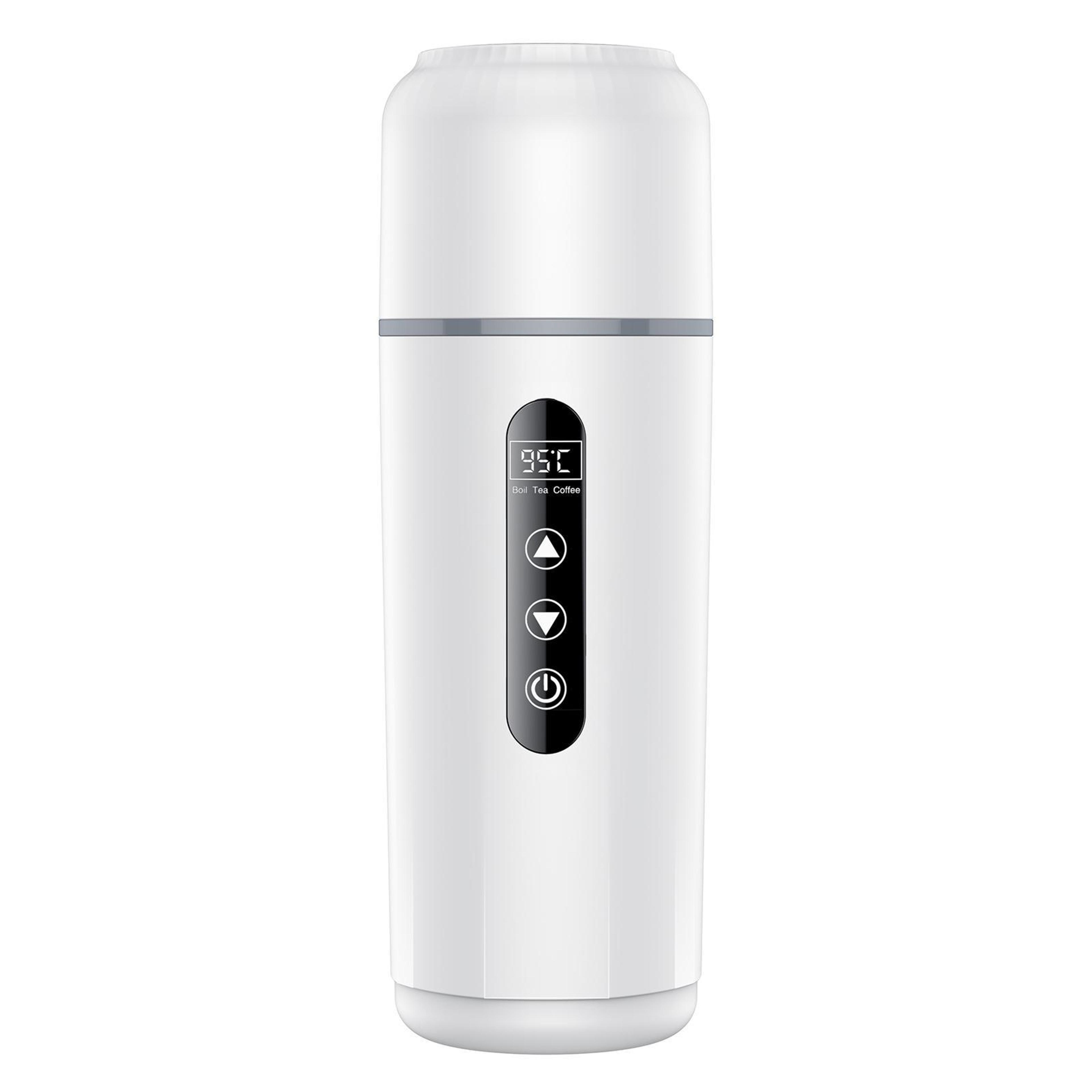500ml car electric kettle with smart temperature display, portable heating cup