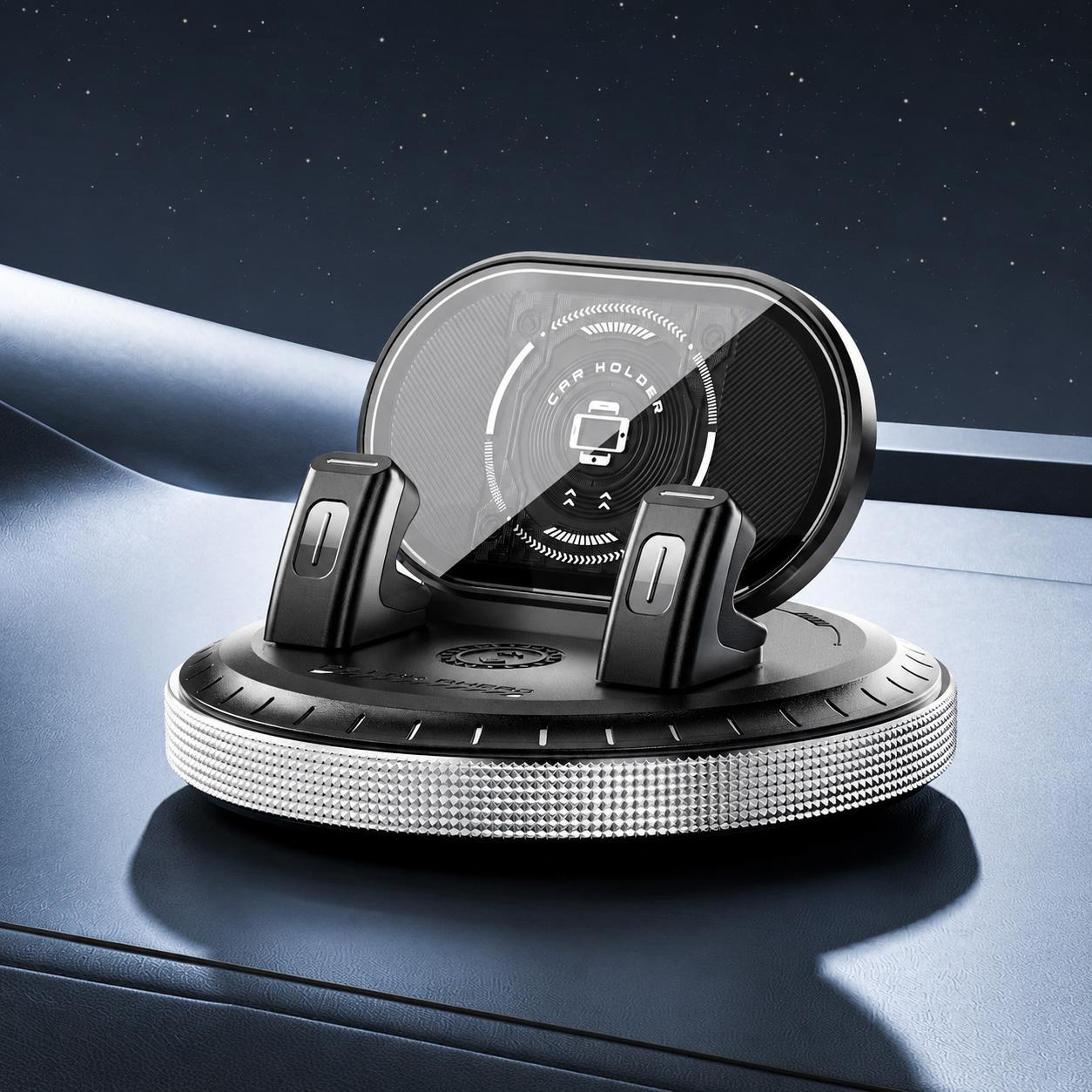 d5 car phone mount with nano suction base and 360° rotating anti-shake holder