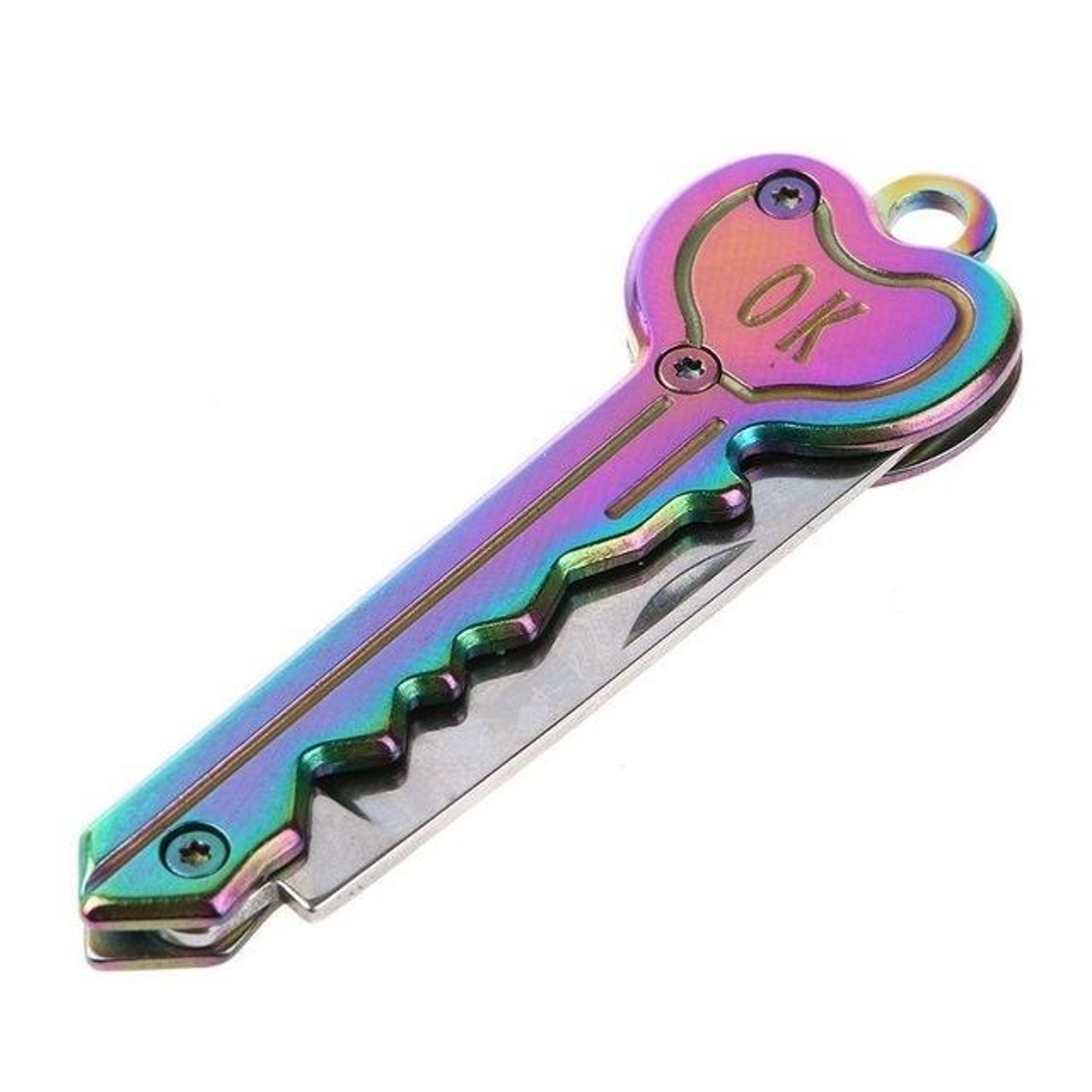mini keychain folding knife portable steel outdoor pocket tool