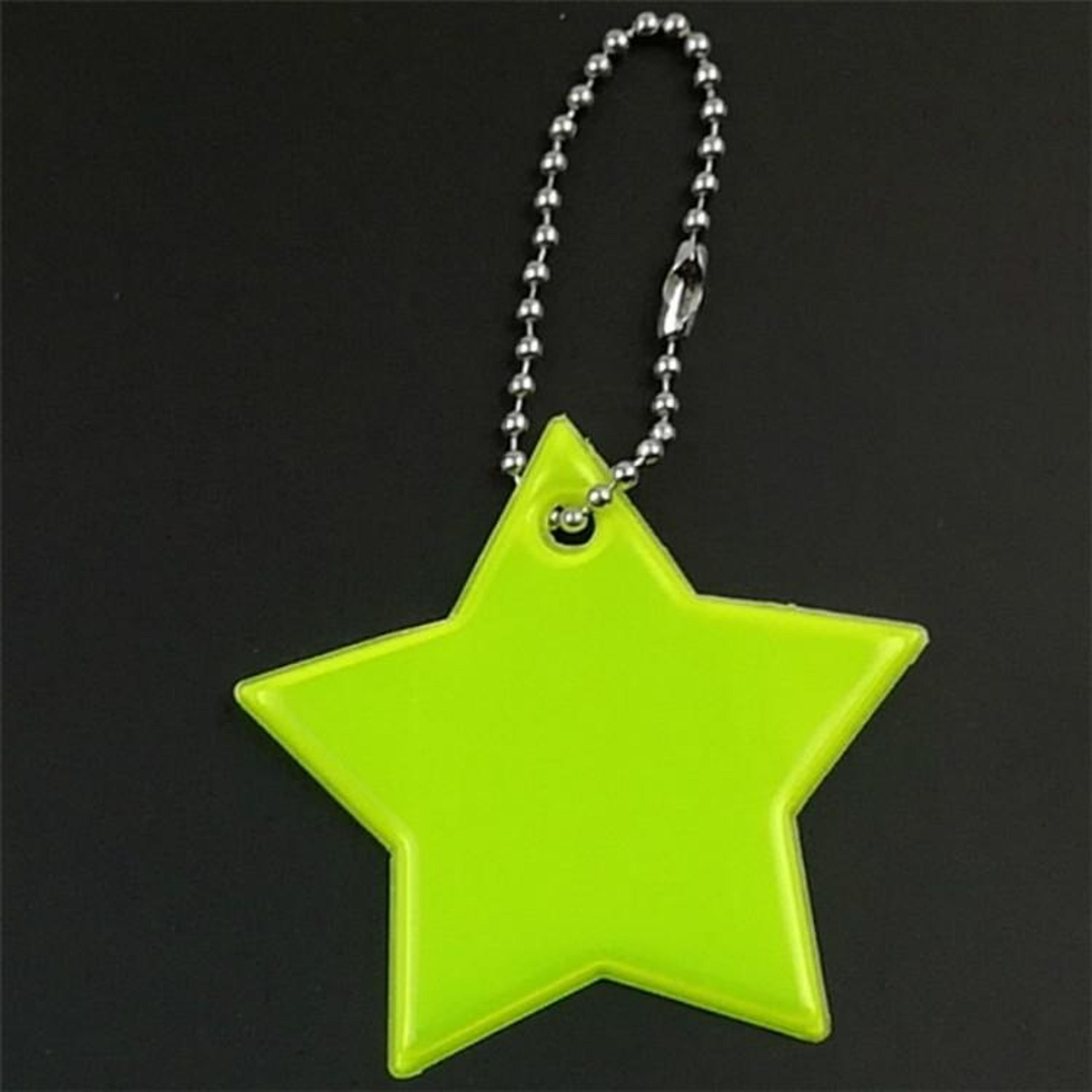 2 pcs star reflective keychain soft pvc high visibility bag pendant