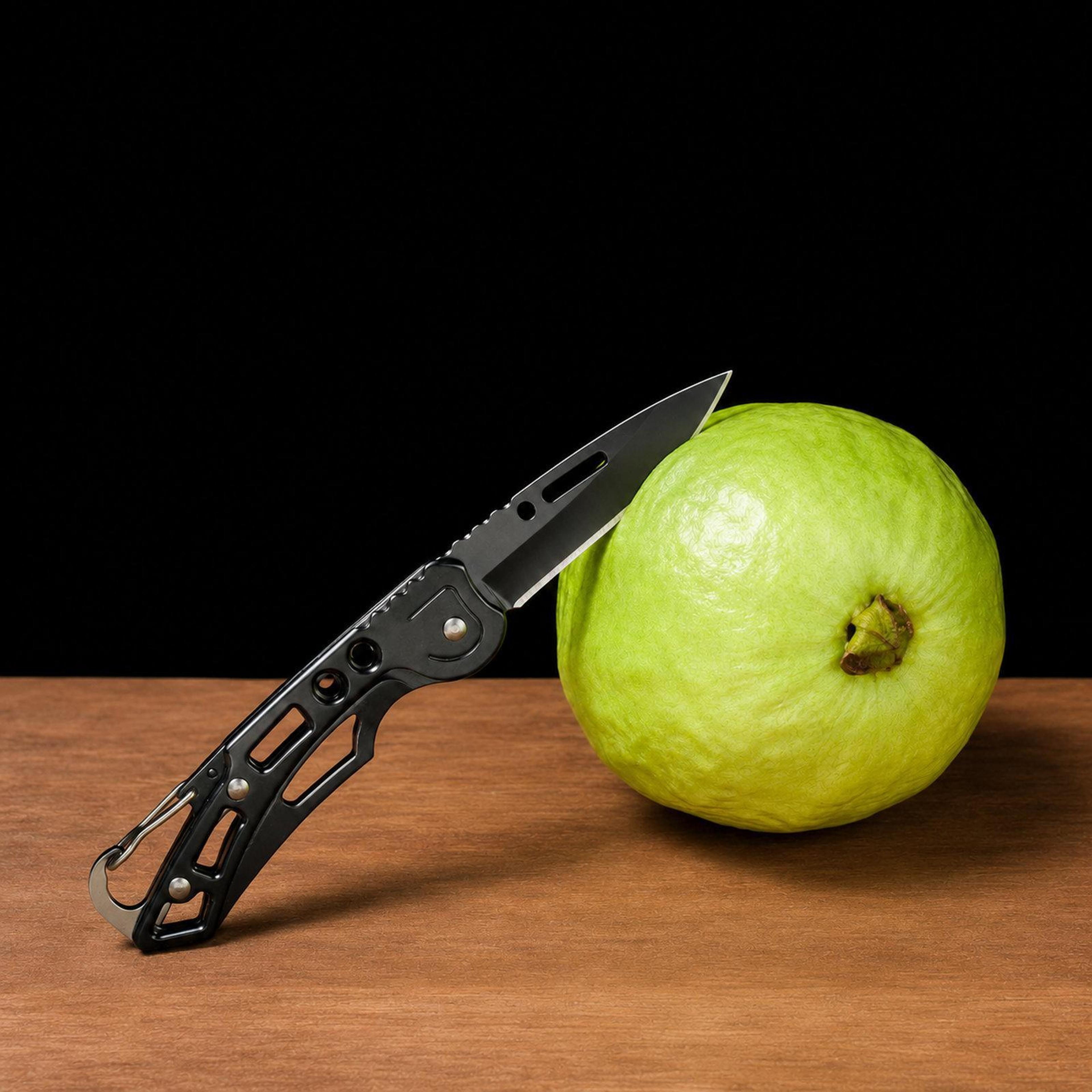 stainless steel mini pocket knife with keychain carabiner for edc