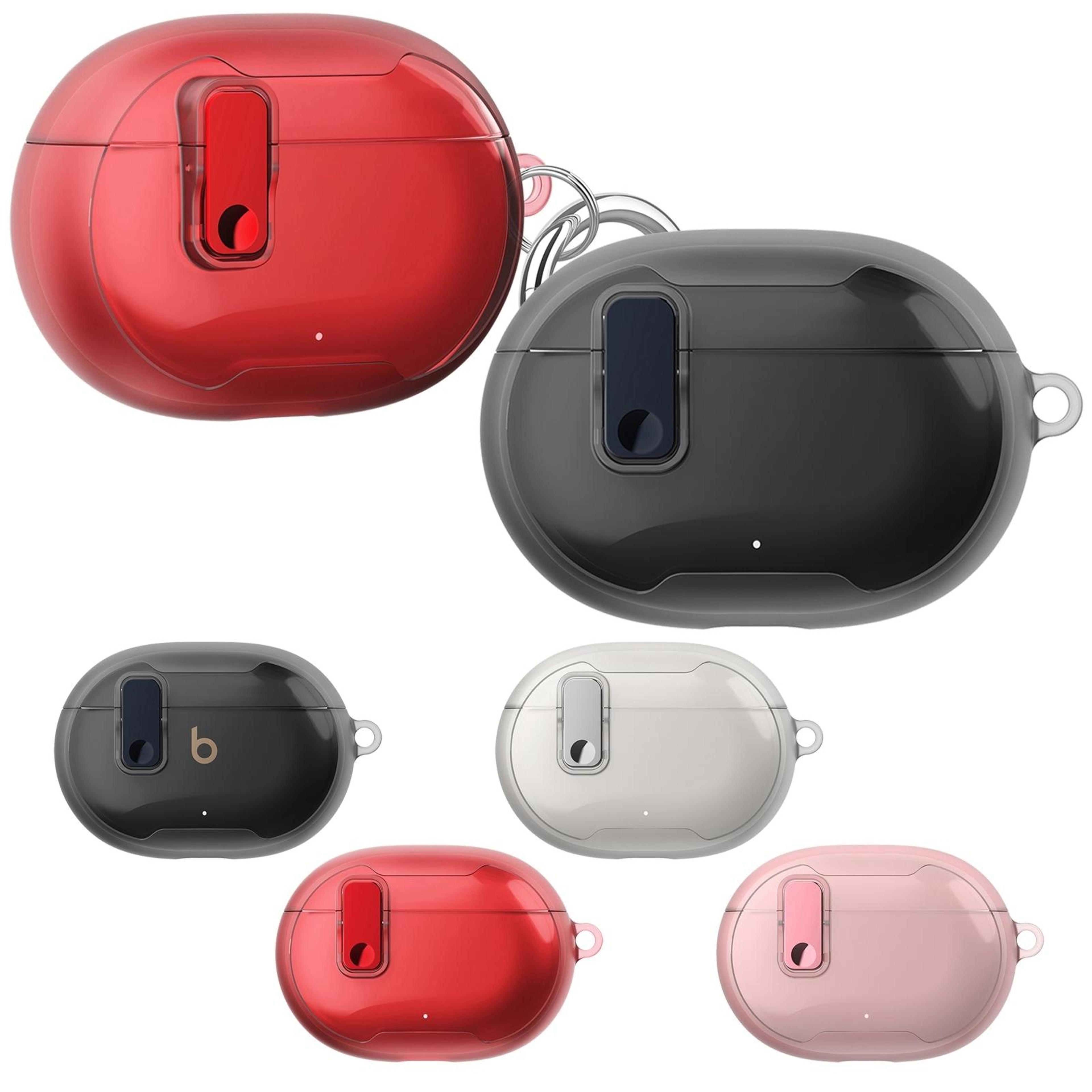 clear acrylic beats studio buds case with keyring, shockproof protective cover for buds plus