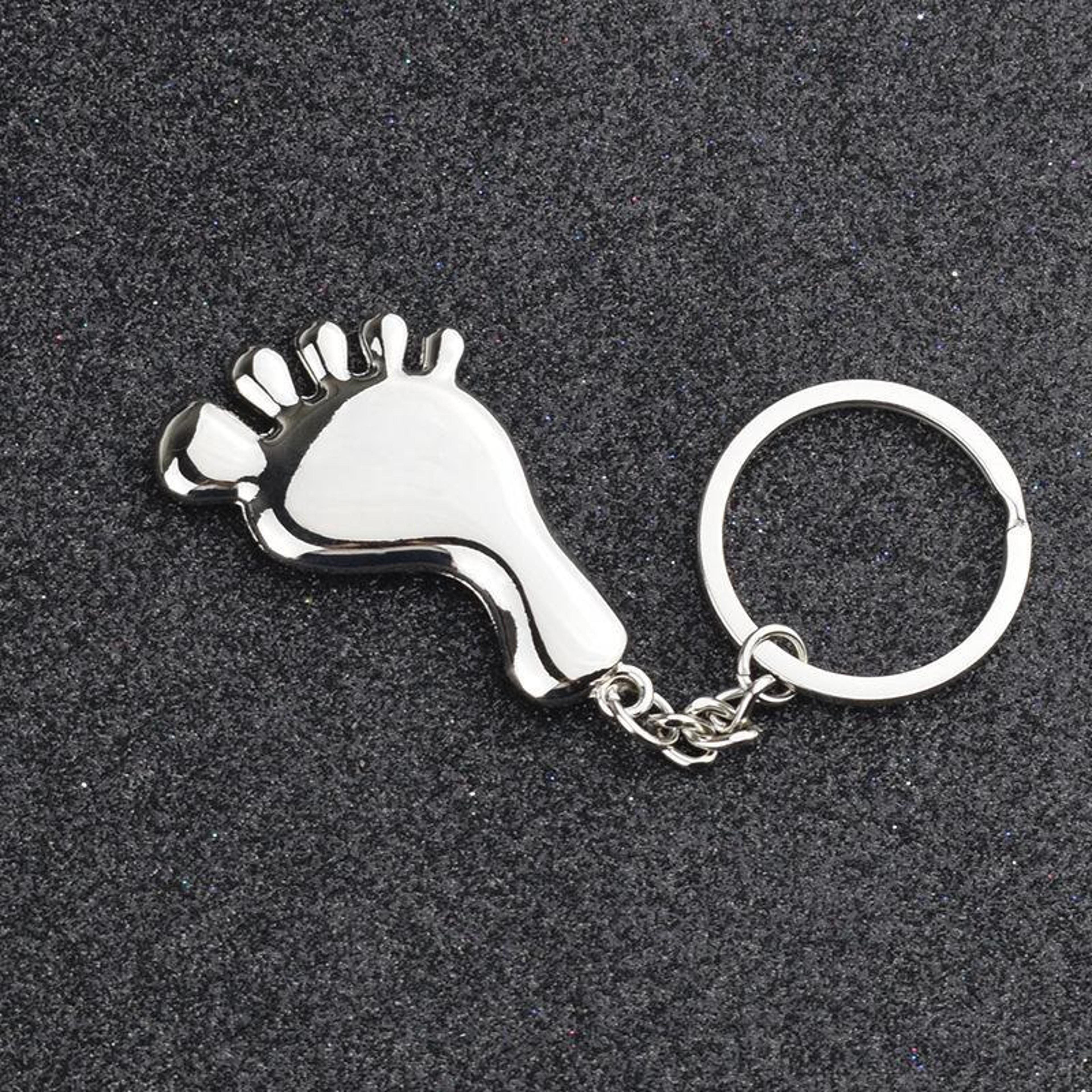baby feet keychain durable metal footprint keychain bag charm gift