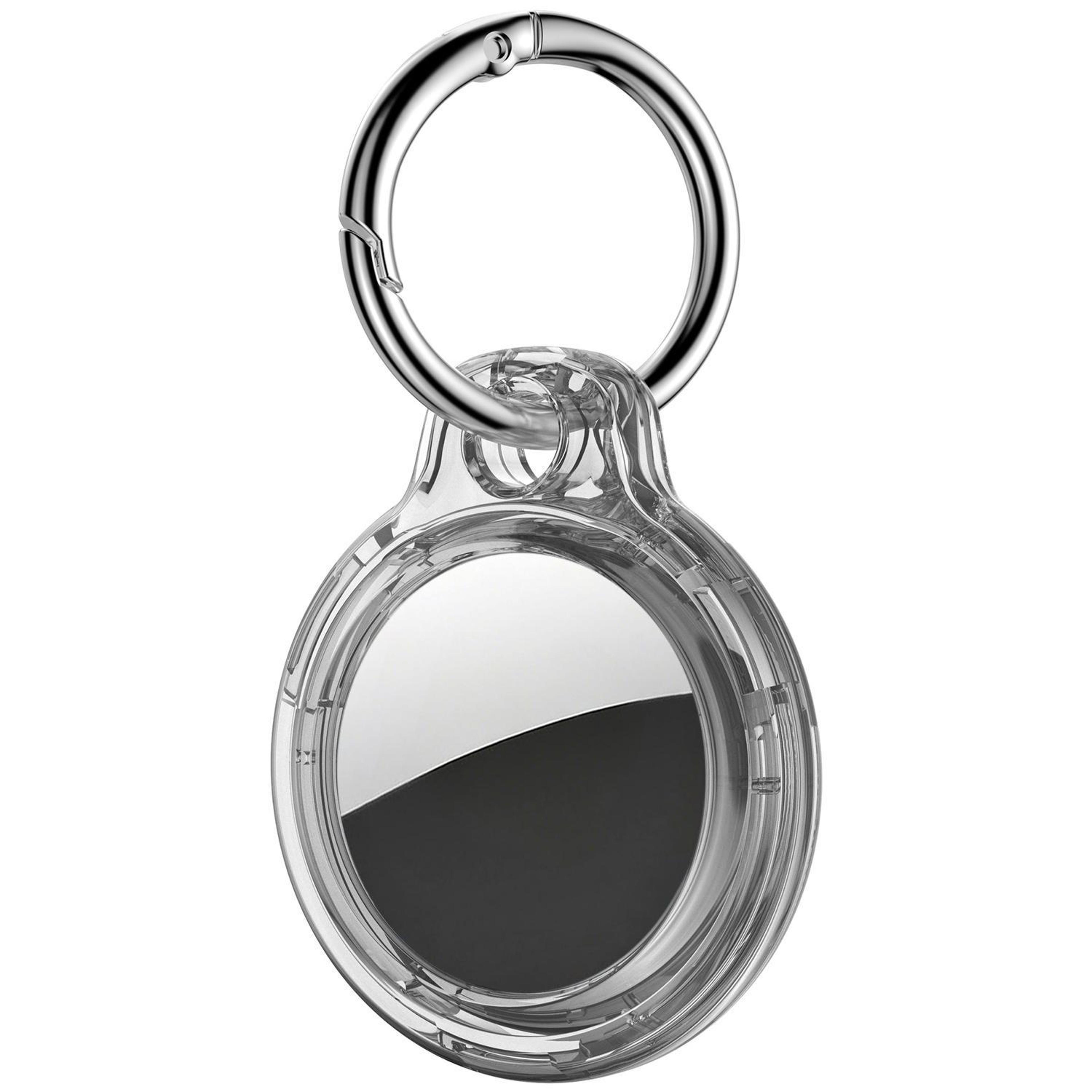 airtag case with key ring, translucent hard pc protective holder for airtag 2nd & 1st gen