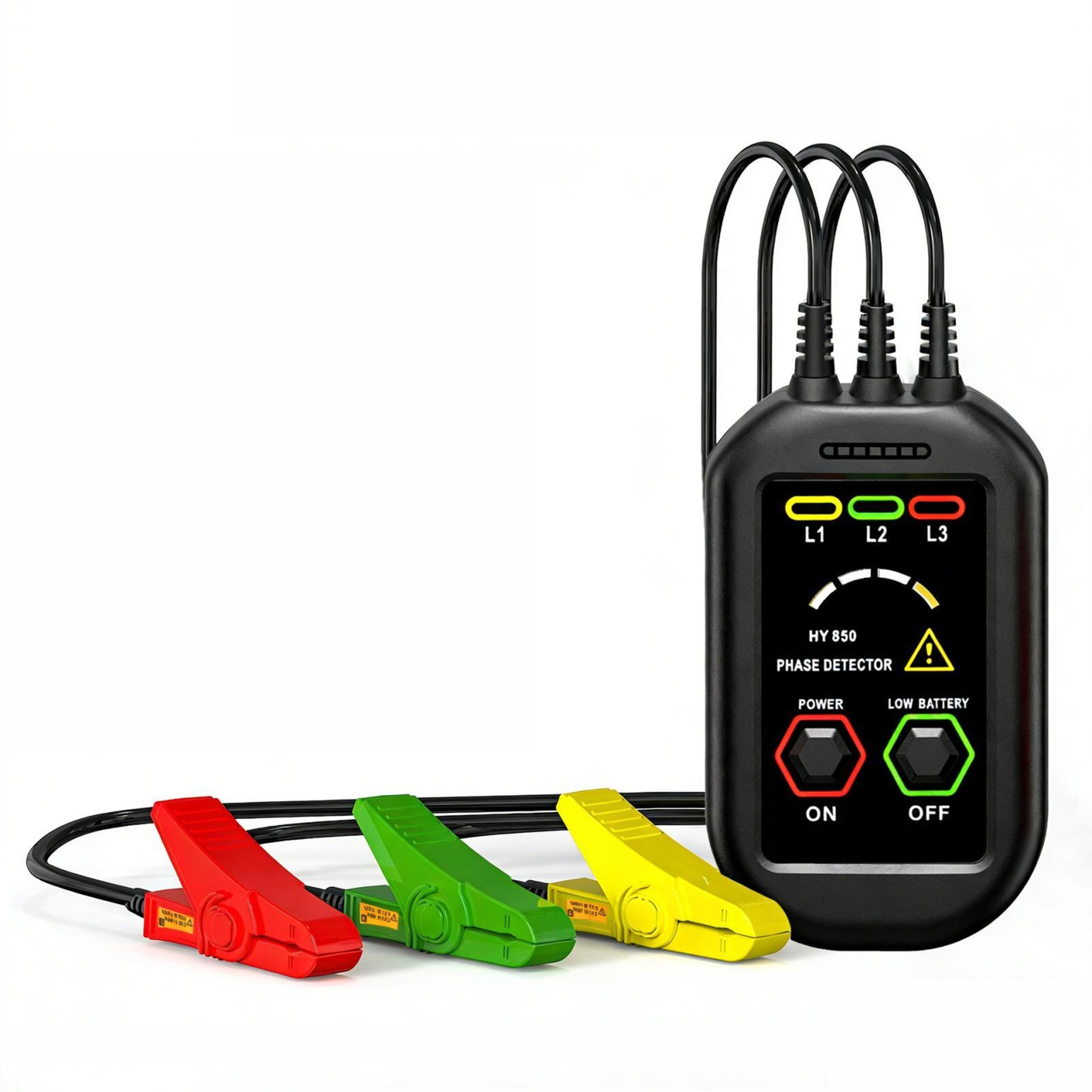 hy850 non-contact phase sequence detector 60v-1000v 3-phase rotation tester with magnetic back