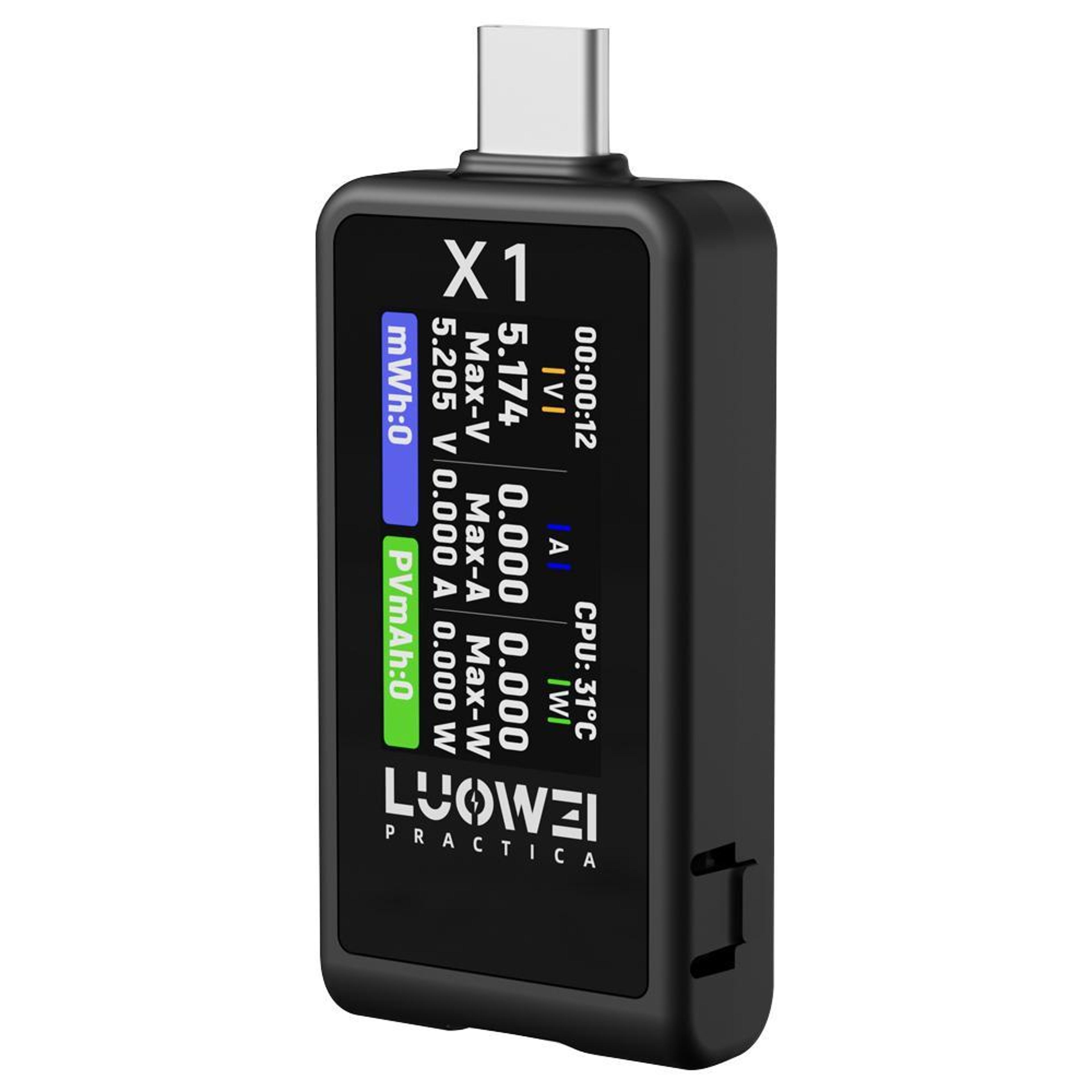 x1 usb-c power meter high-precision type-c current tester with fast charge detection