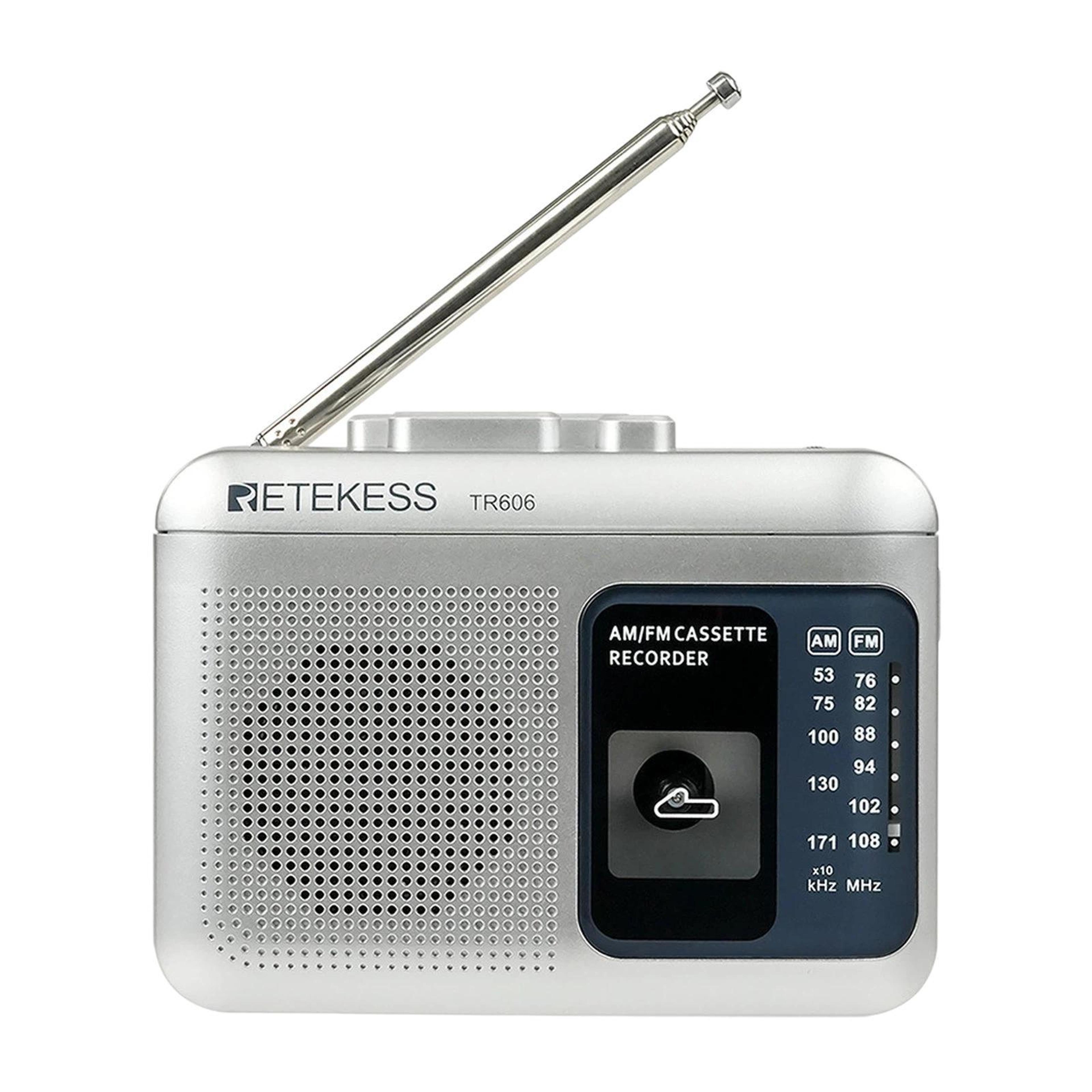 tr606 portable cassette player with am fm radio and cassette recorder
