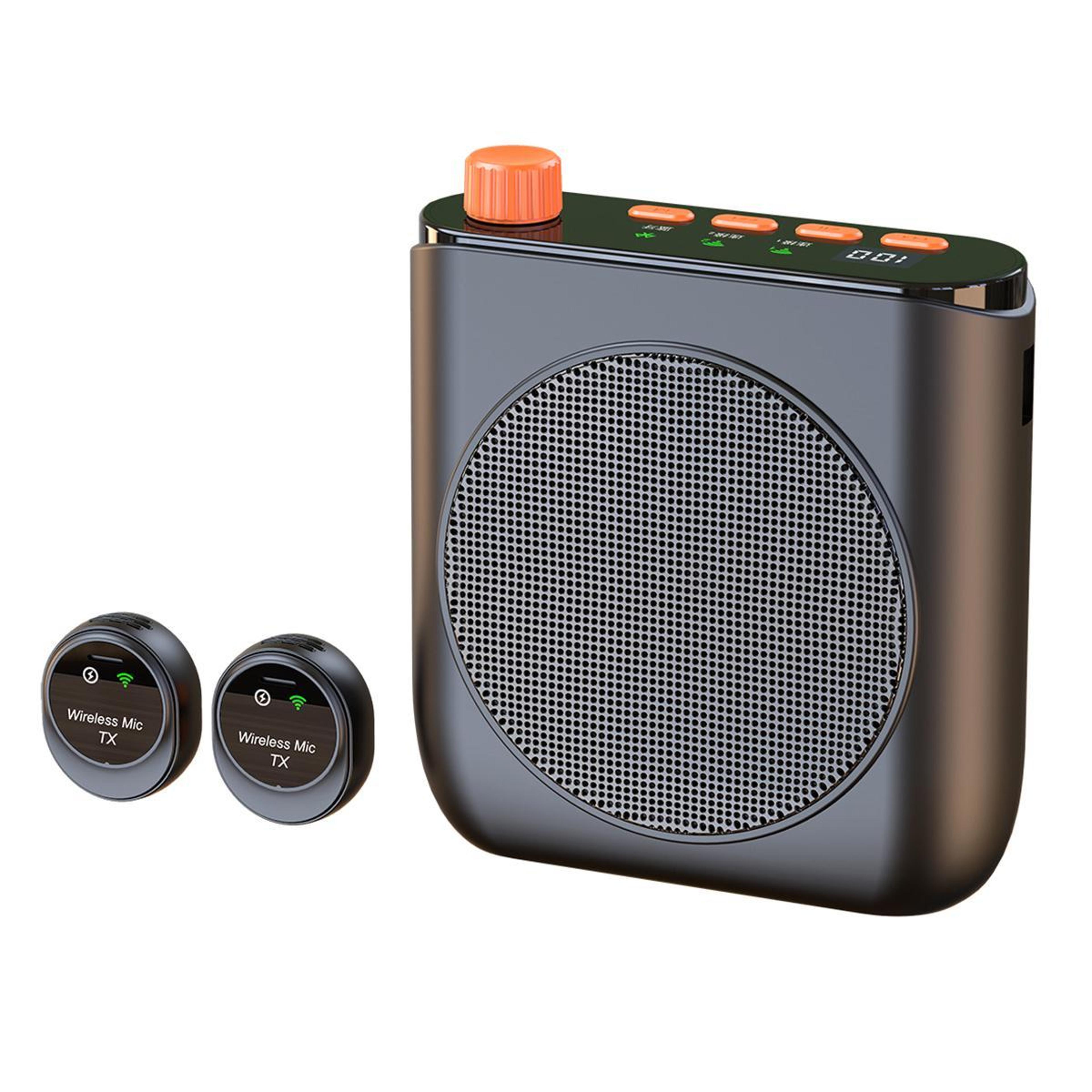 j98 wireless voice amplifier with dual wireless lavalier microphones for teachers