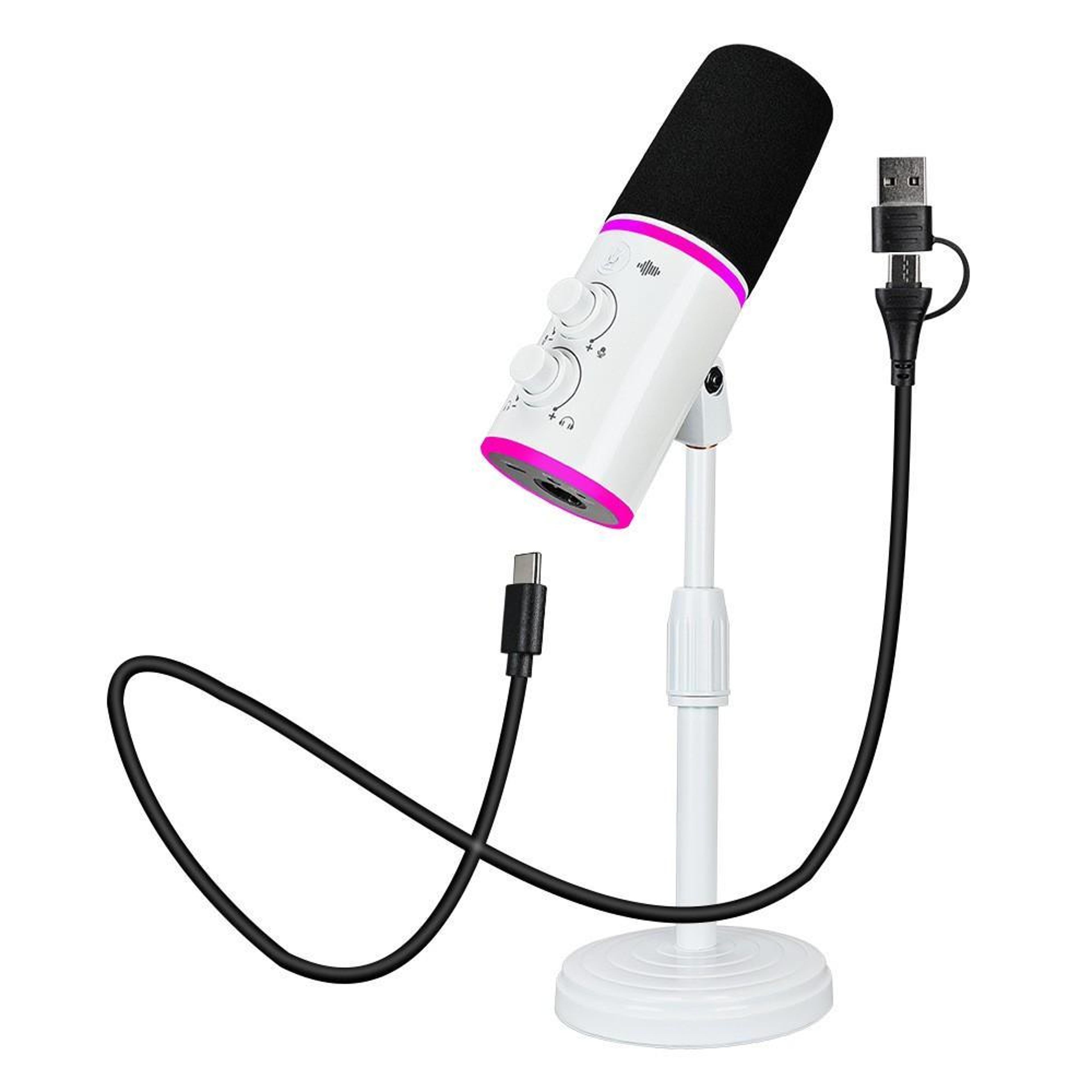 gv6 rgb usb gaming microphone with cardioid pickup and real-time monitoring