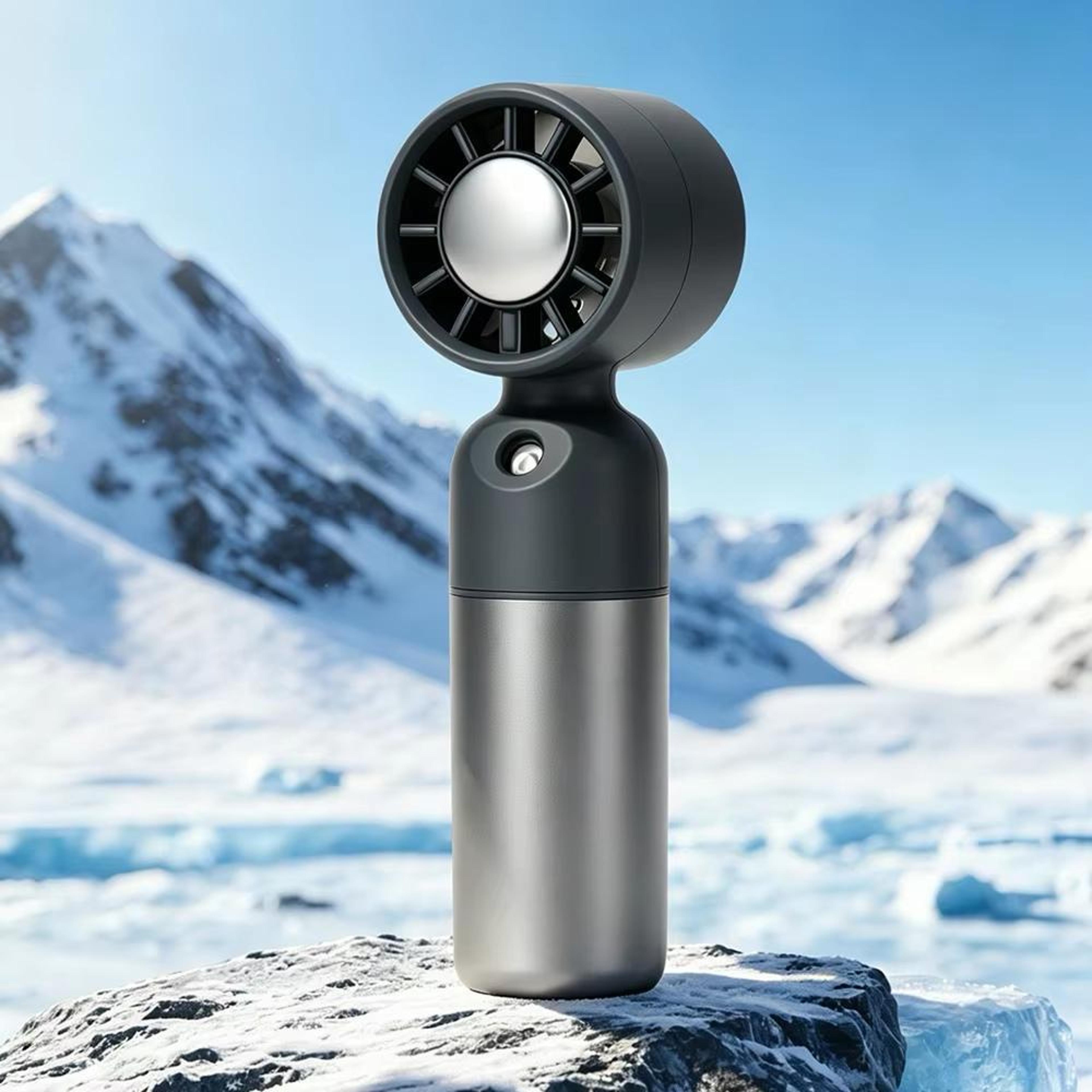 hy-19 handheld misting fan with 4-speed cooling and fine mist