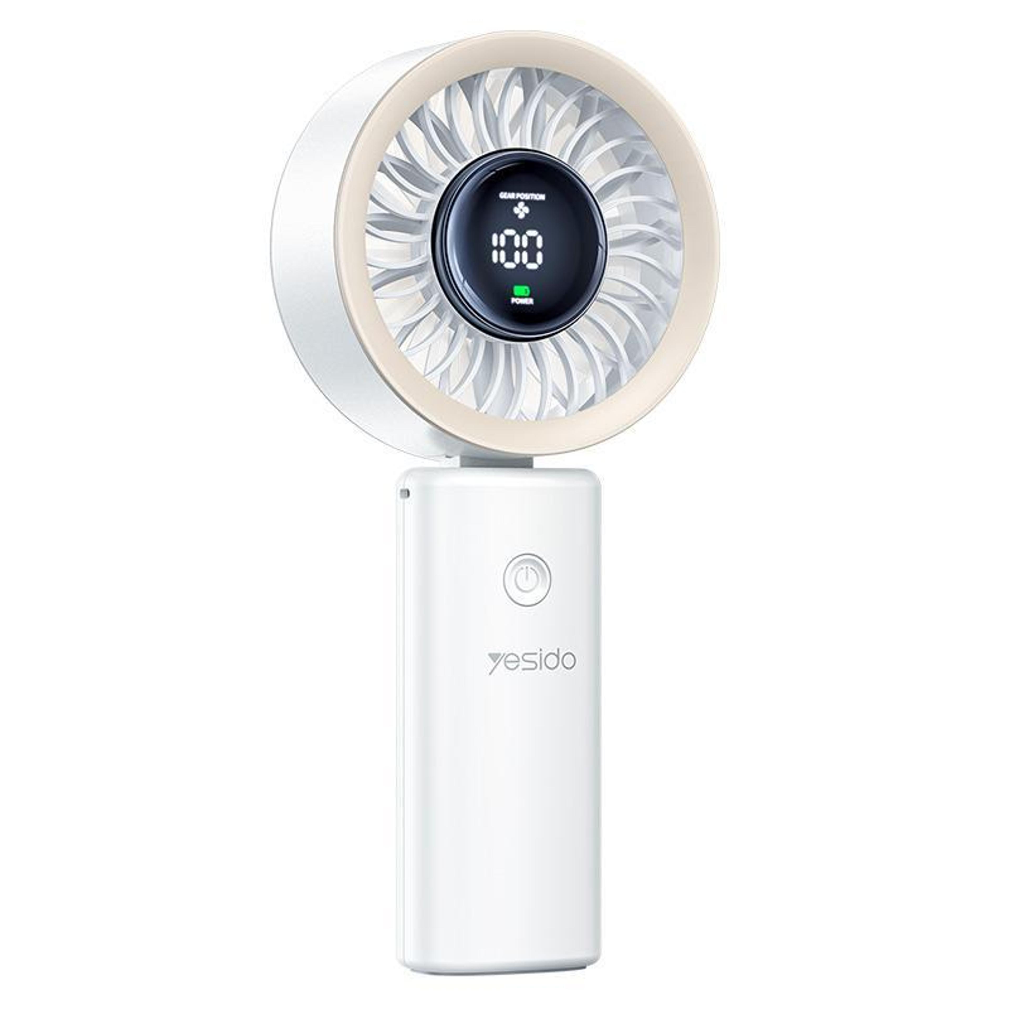 yf20 rechargeable handheld fan with brushless motor and led display