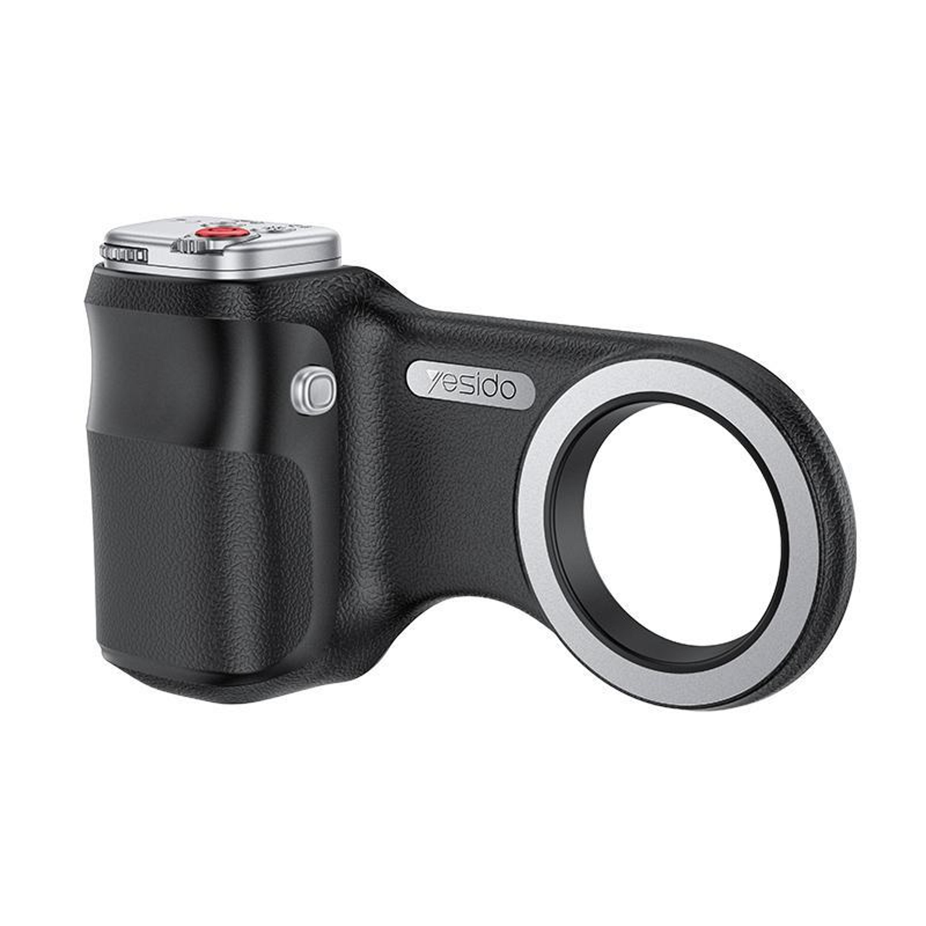 magnetic phone camera grip with bluetooth shutter remote and extendable handle