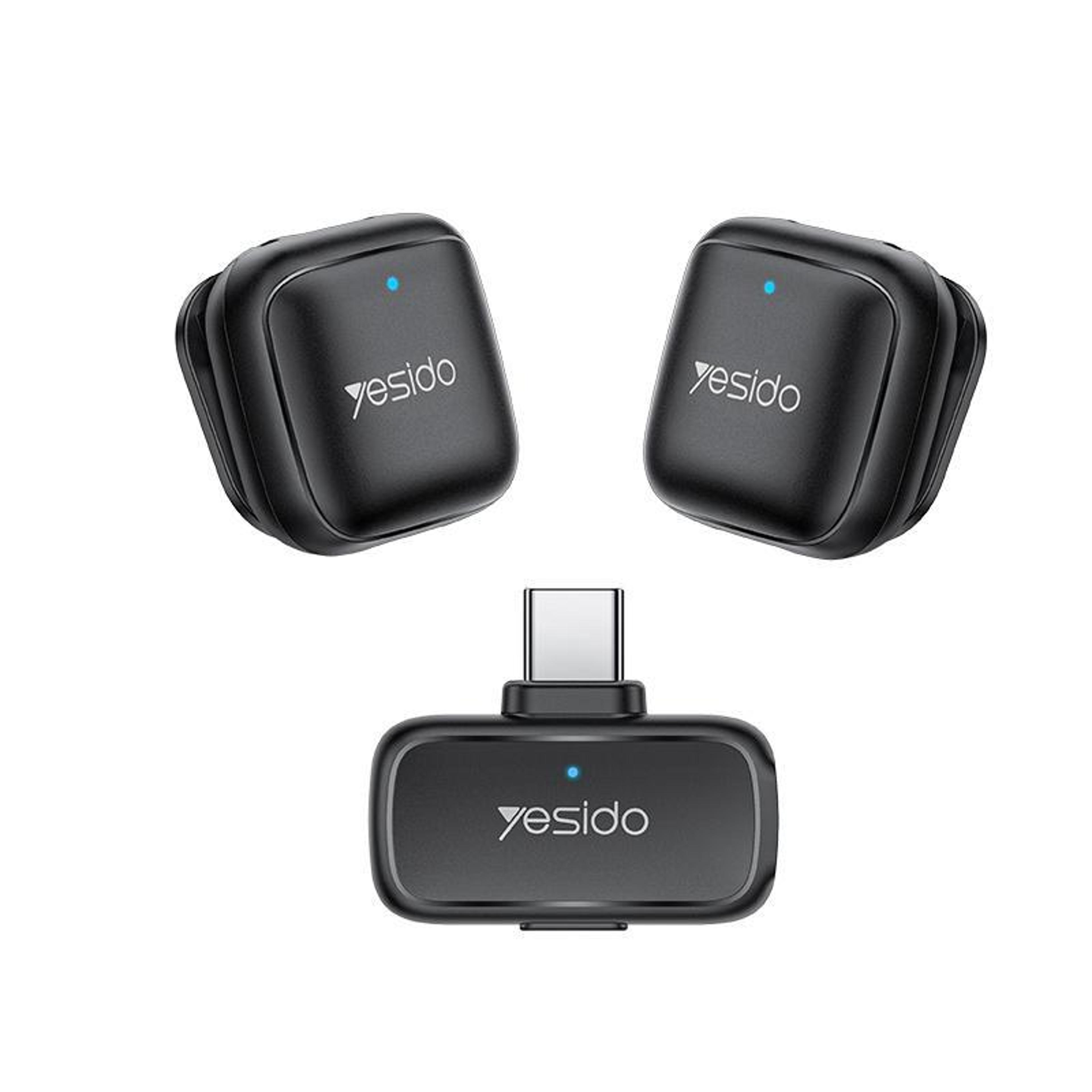 kr29 dual wireless lavalier microphone with usb-c receiver and noise reduction