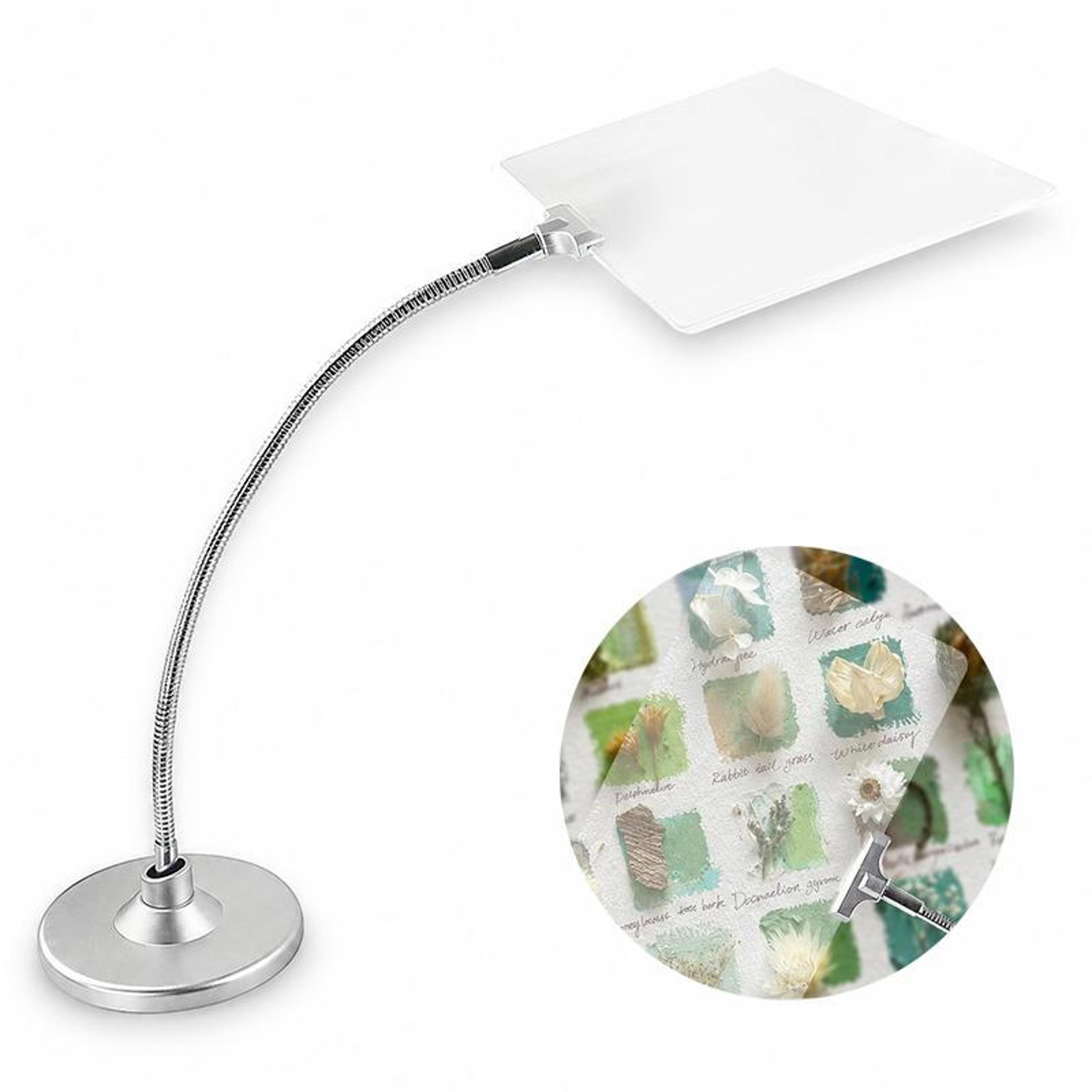 4x magnifying glass with stand, large fresnel desktop magnifier with flexible gooseneck