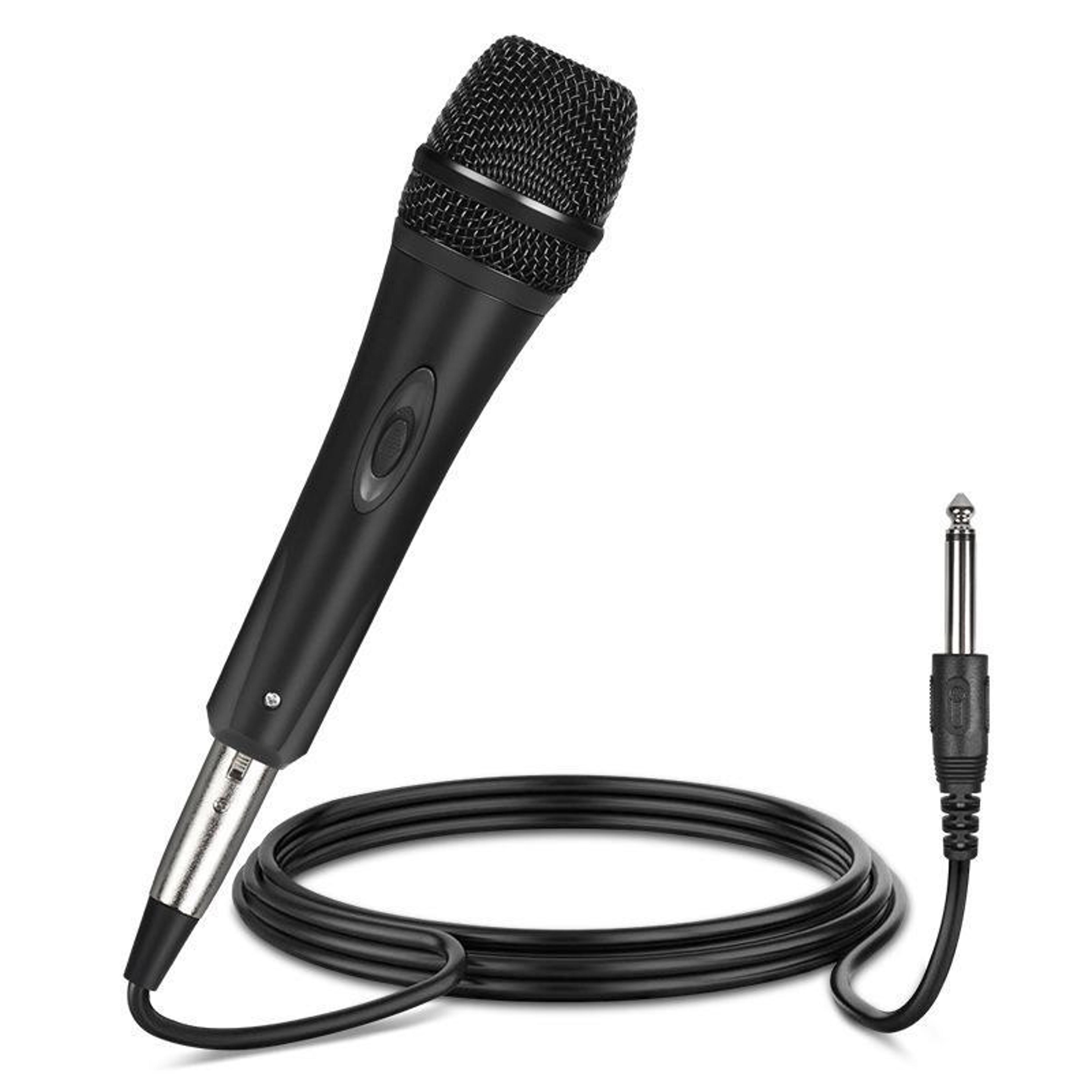 wired dynamic microphone with anti-feedback metal body and 6.35mm plug
