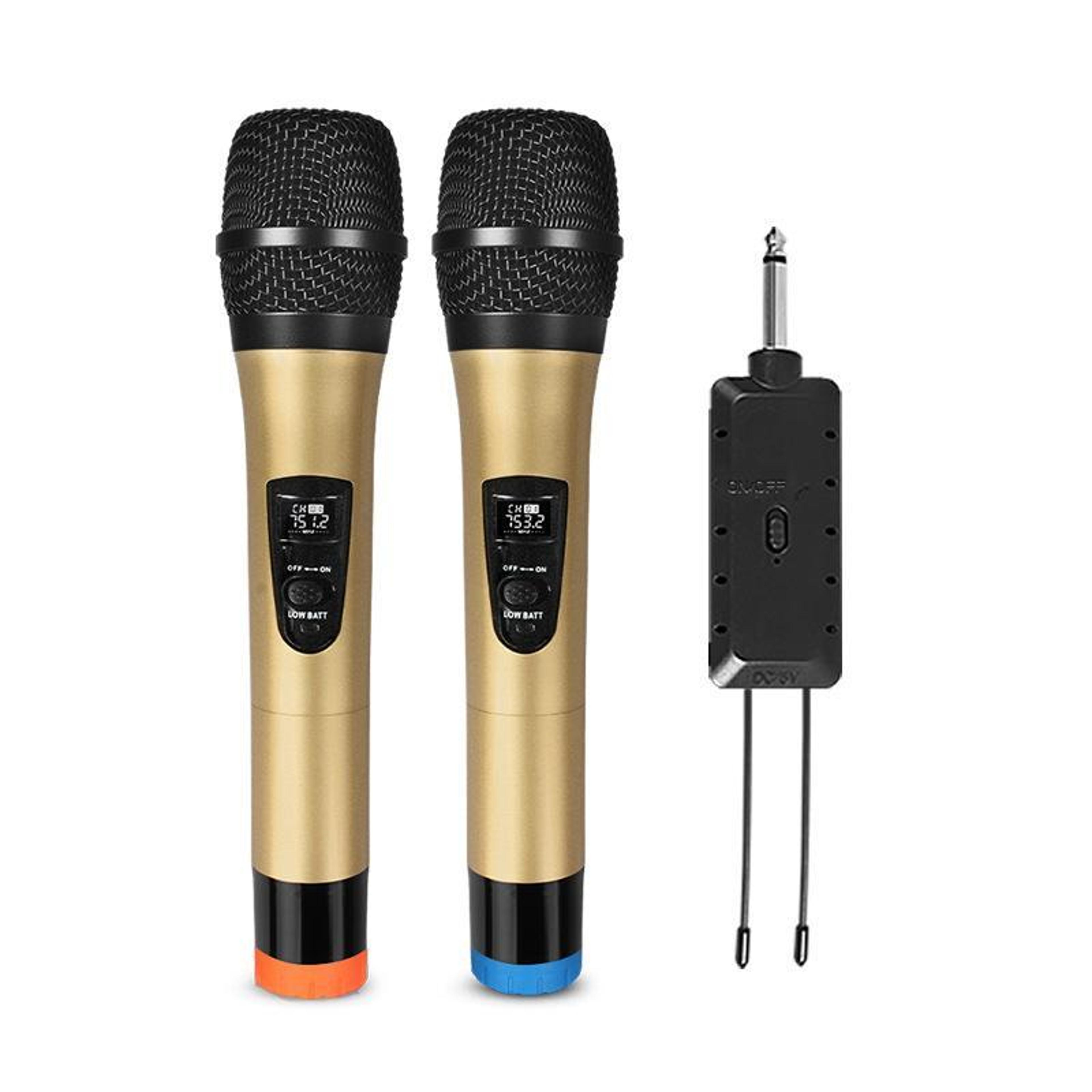 e8 dual vhf wireless microphone system with noise reduction for karaoke and live events