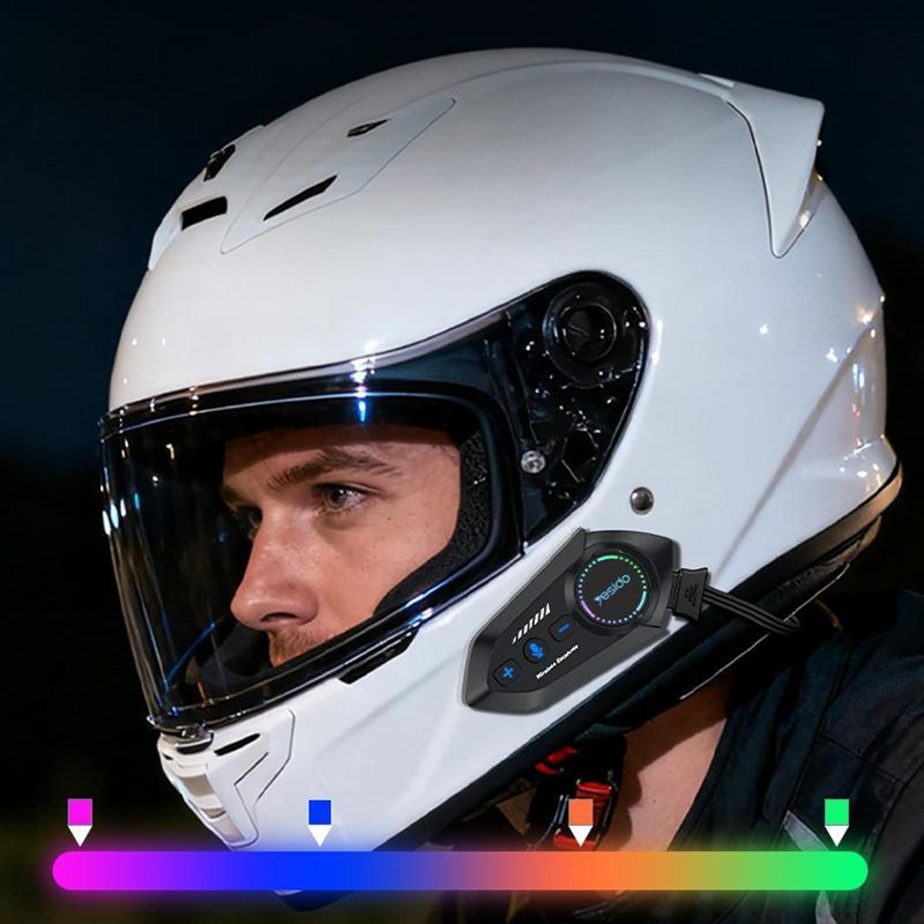 yesido vc19 motorcycle helmet bluetooth headset with bluetooth 5.4, fm radio and hands-free calling