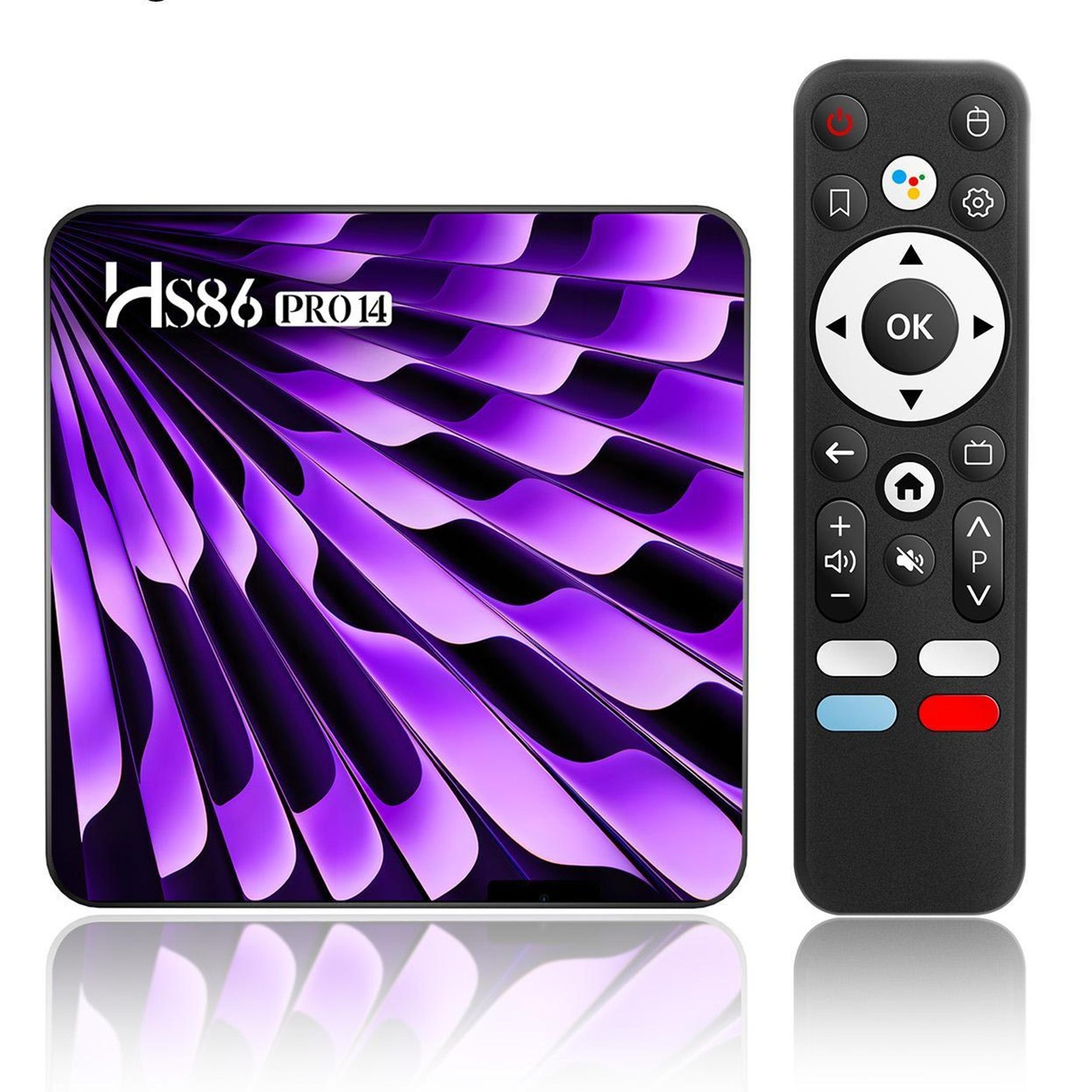 hs86 pro android 14 tv box 2gb 16gb with 4k streaming and dual-band wifi