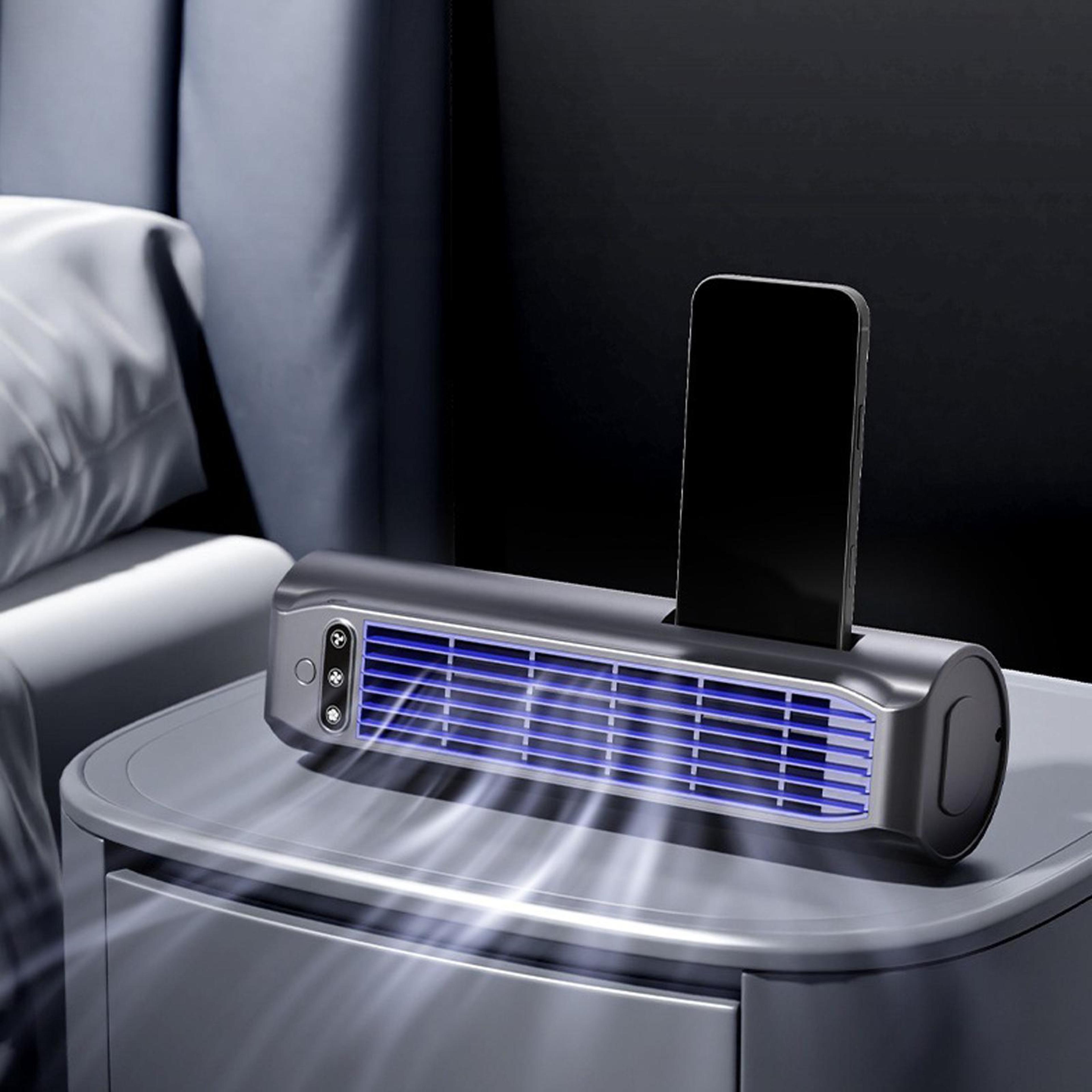 e7 portable tower fan with digital display, wall mounted fan design and phone holder