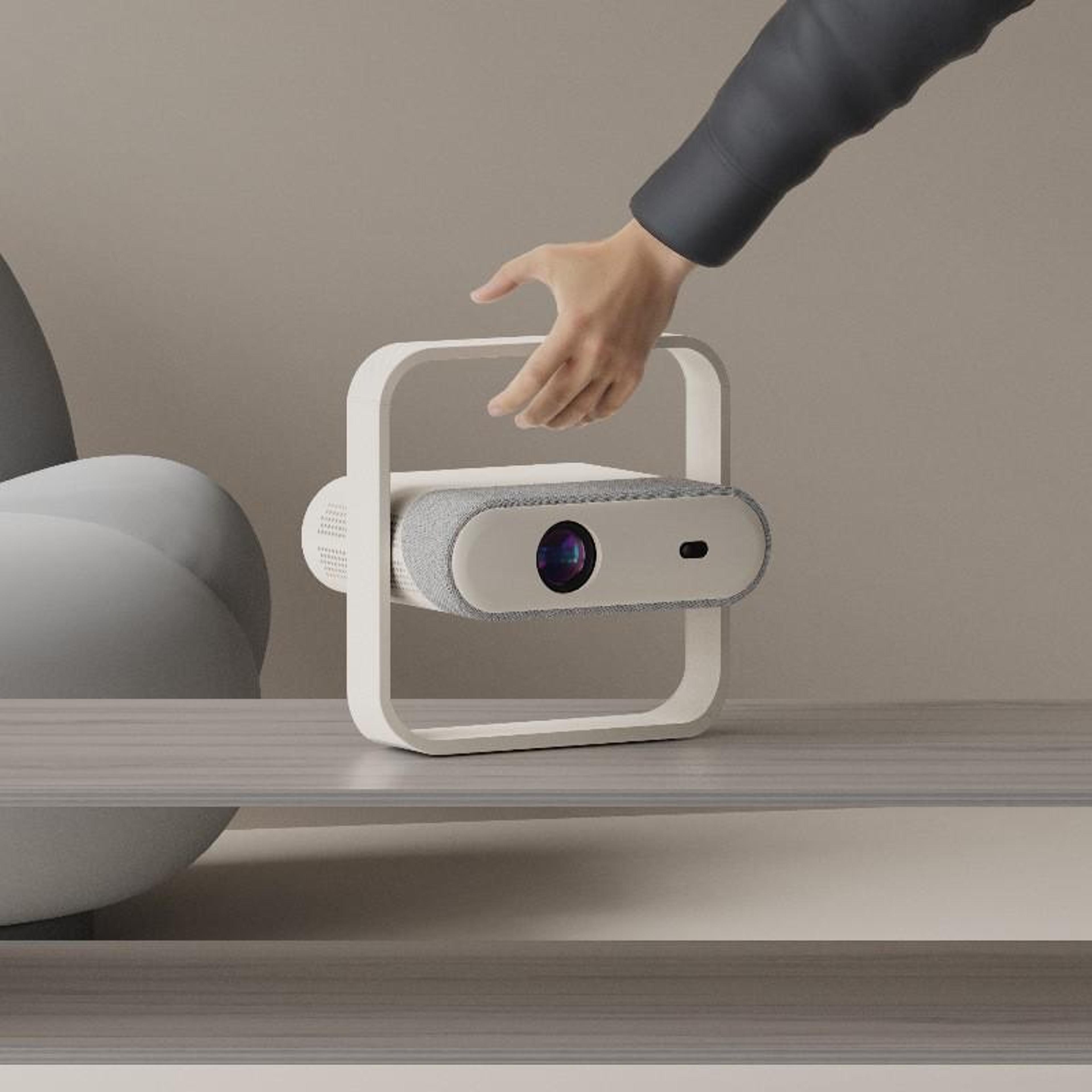 1080p smart projector with auto focus, wifi 6 and ambient light