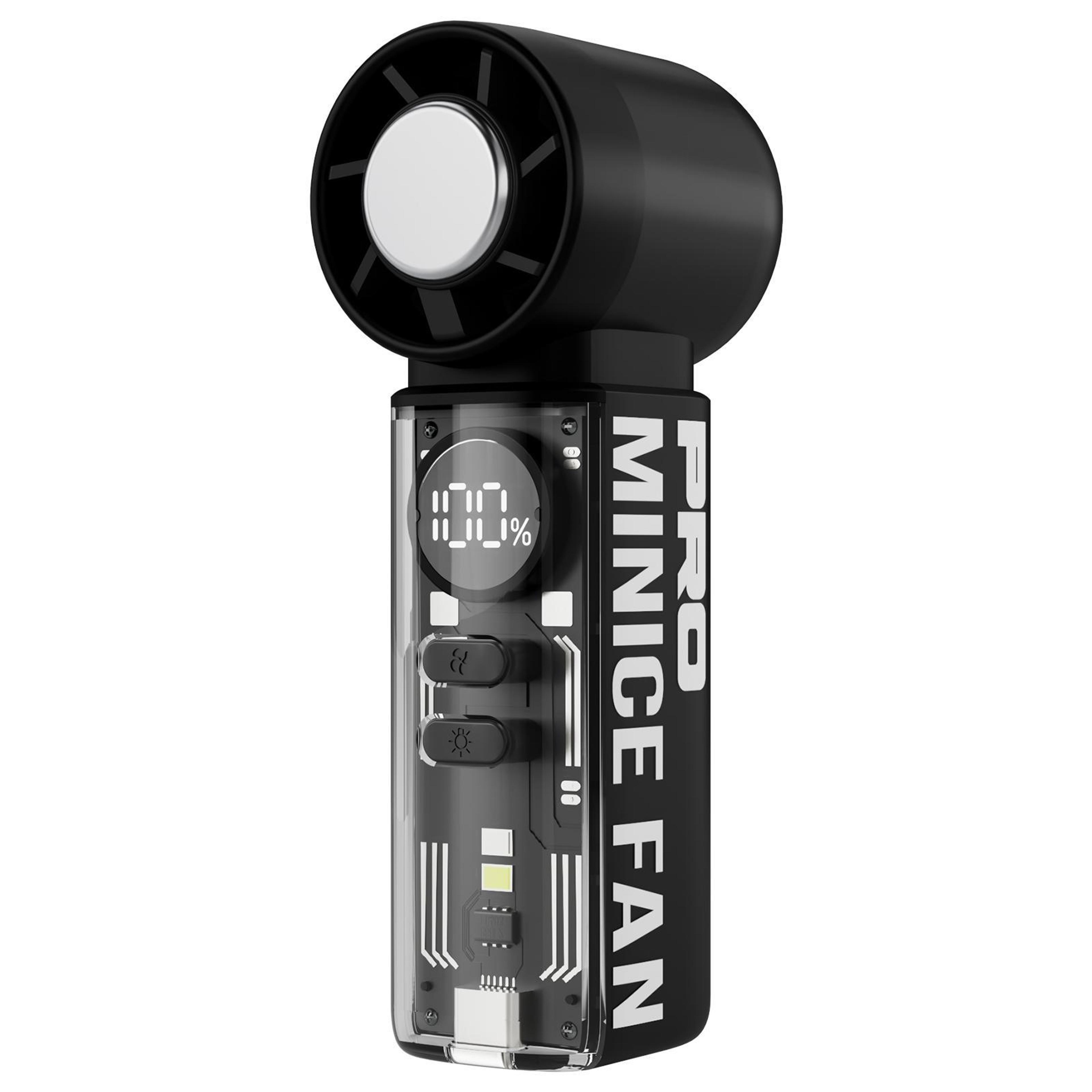 k824 handheld turbo fan with 199-speed control, 3000mah rechargeable battery