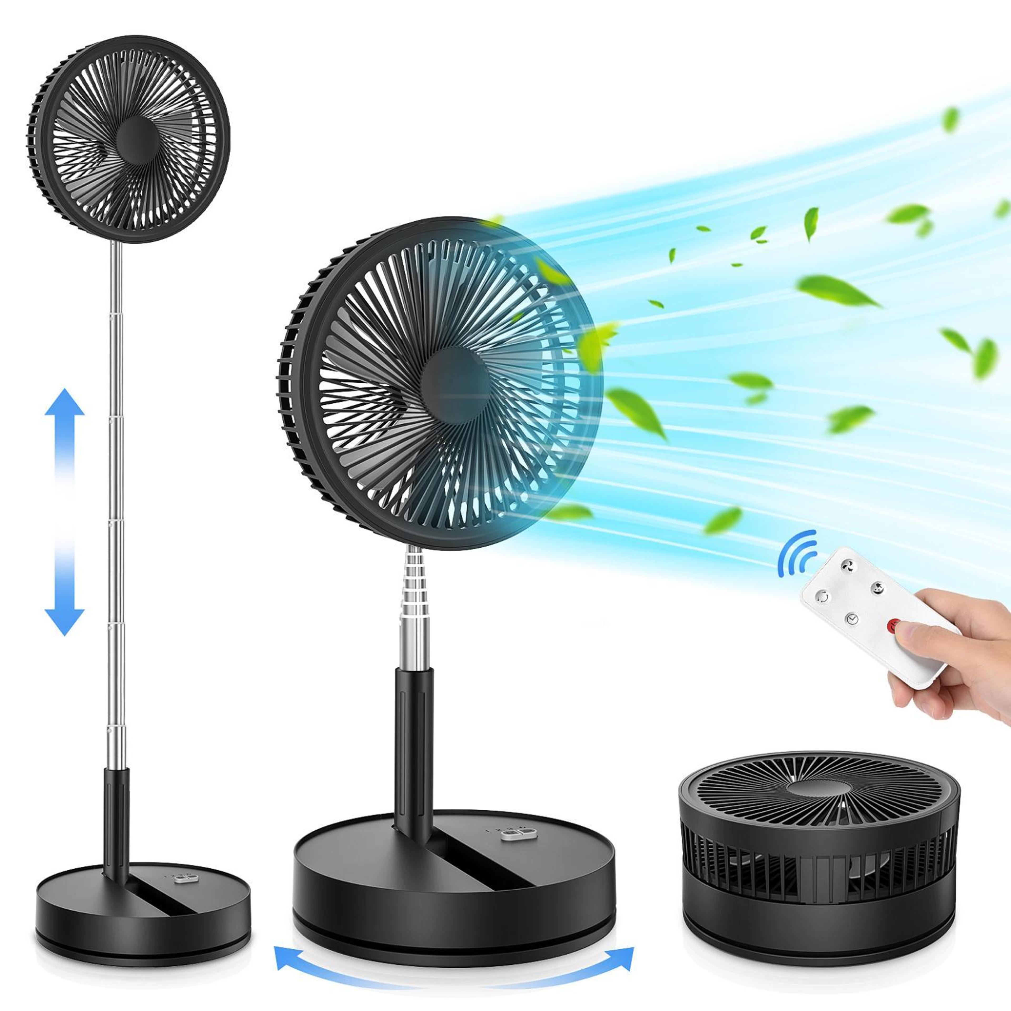 f9 foldable rechargeable fan with 8000mah battery and adjustable height