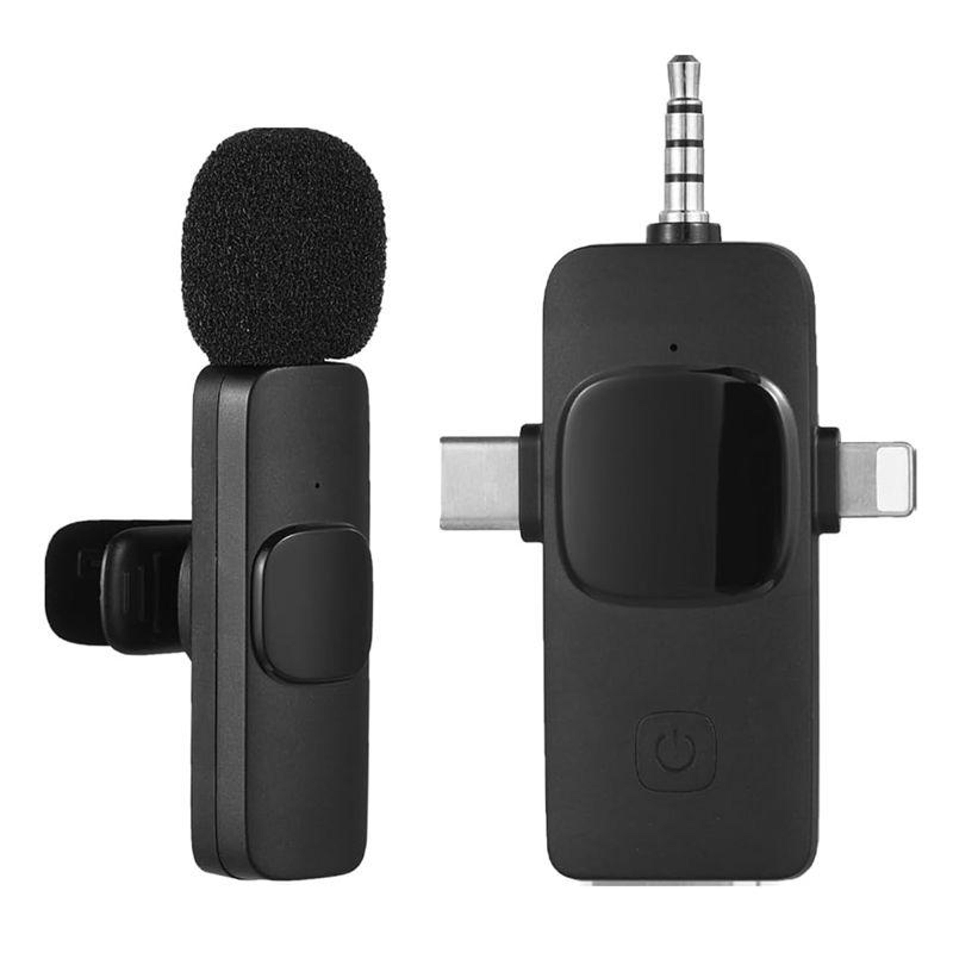 dual wireless lavalier microphone for iphone and android with noise reduction and real-time monitoring