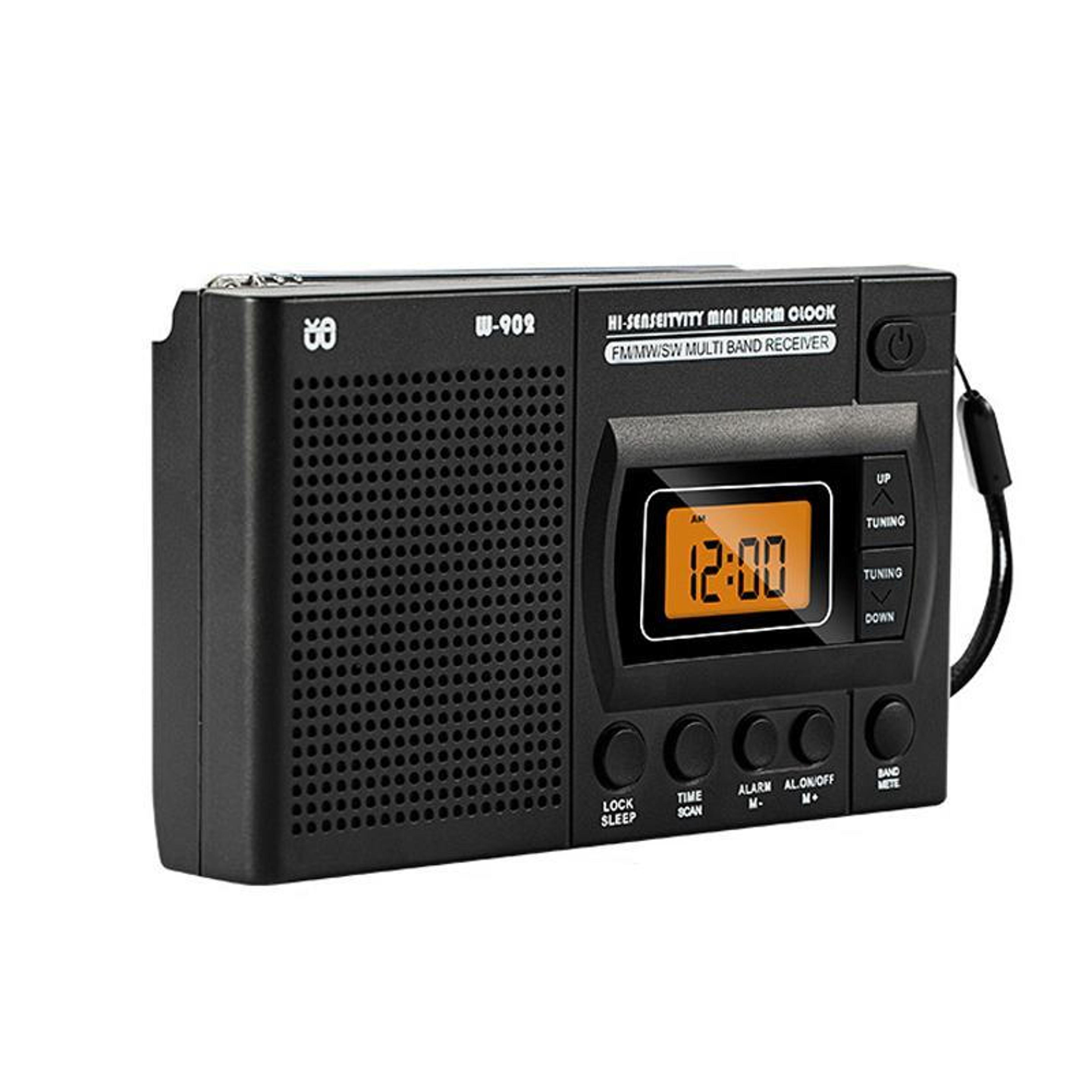 full-band portable radio with lcd clock, am fm sw radio tuning and stereo speaker