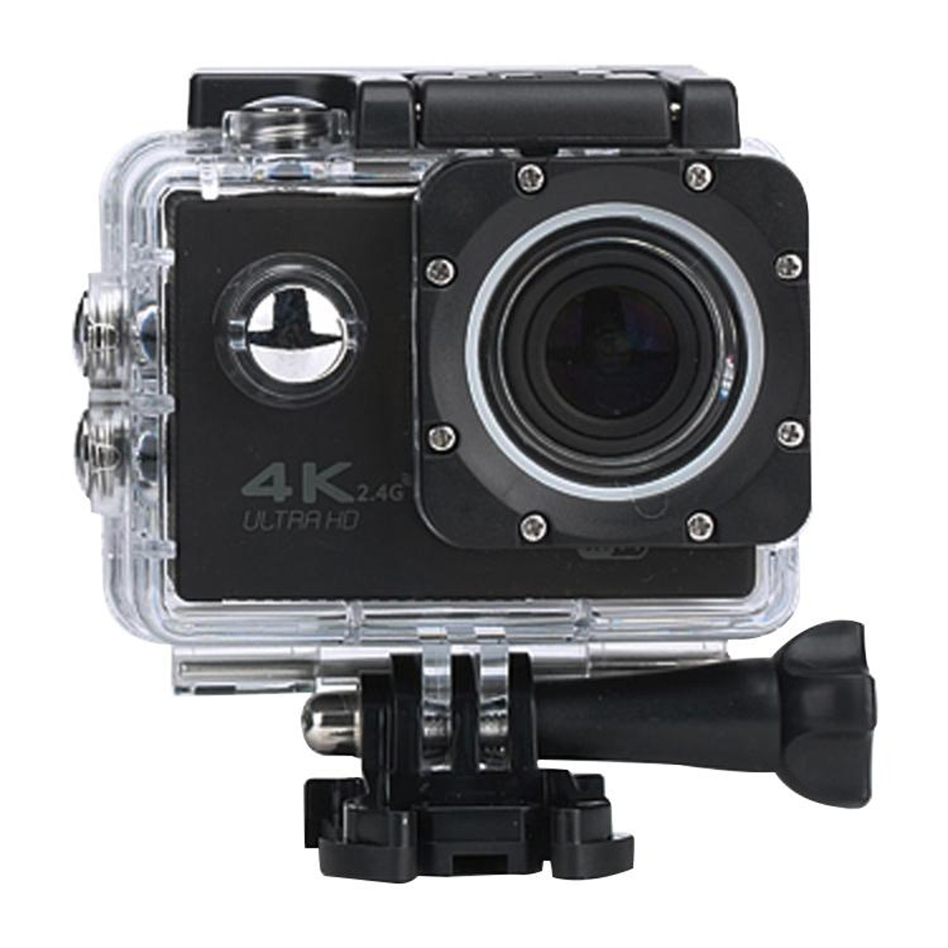 4k wifi action camera with 30m waterproof case, wide-angle lens and helmet bike mounts