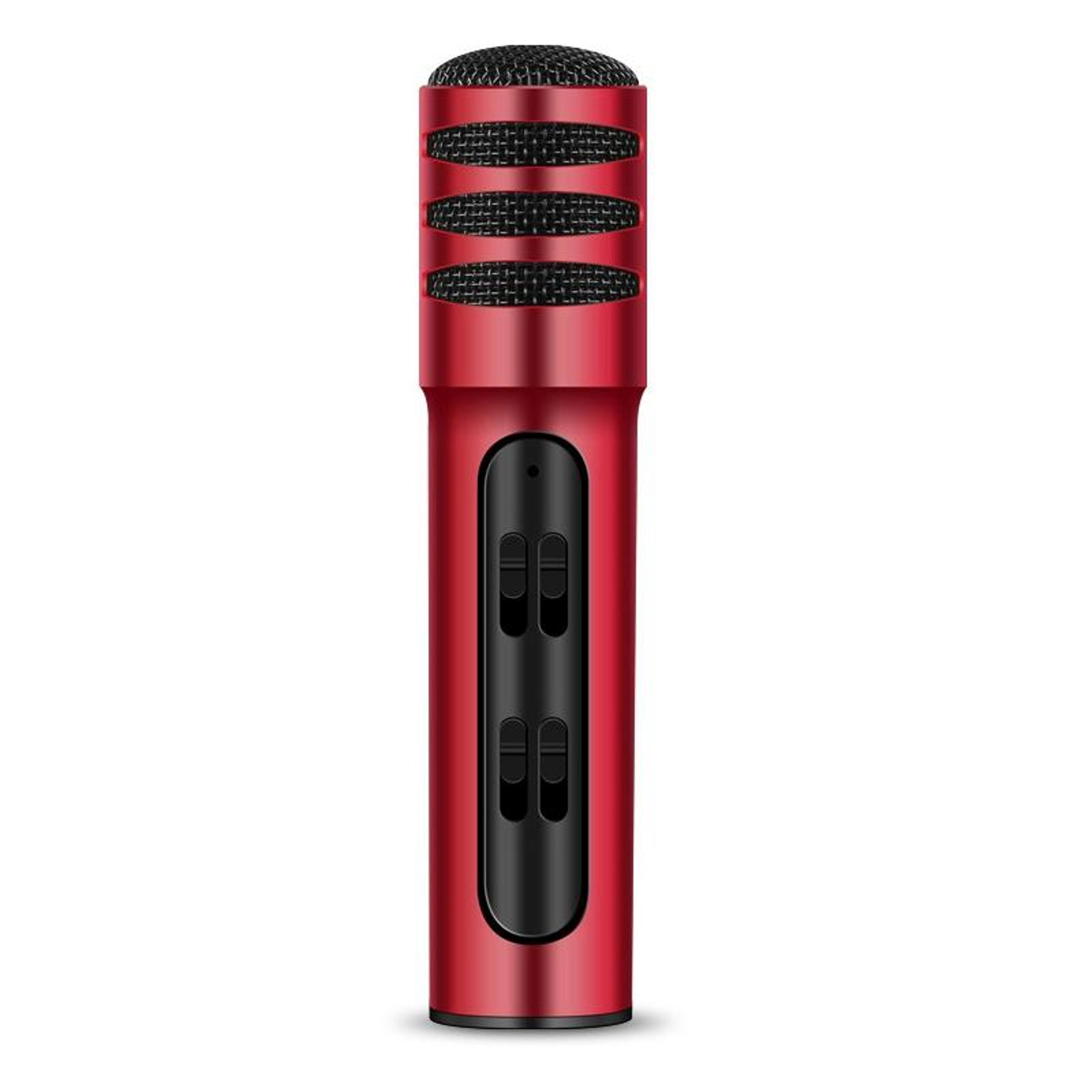 condenser microphone with built-in sound card for karaoke, recording and live streaming