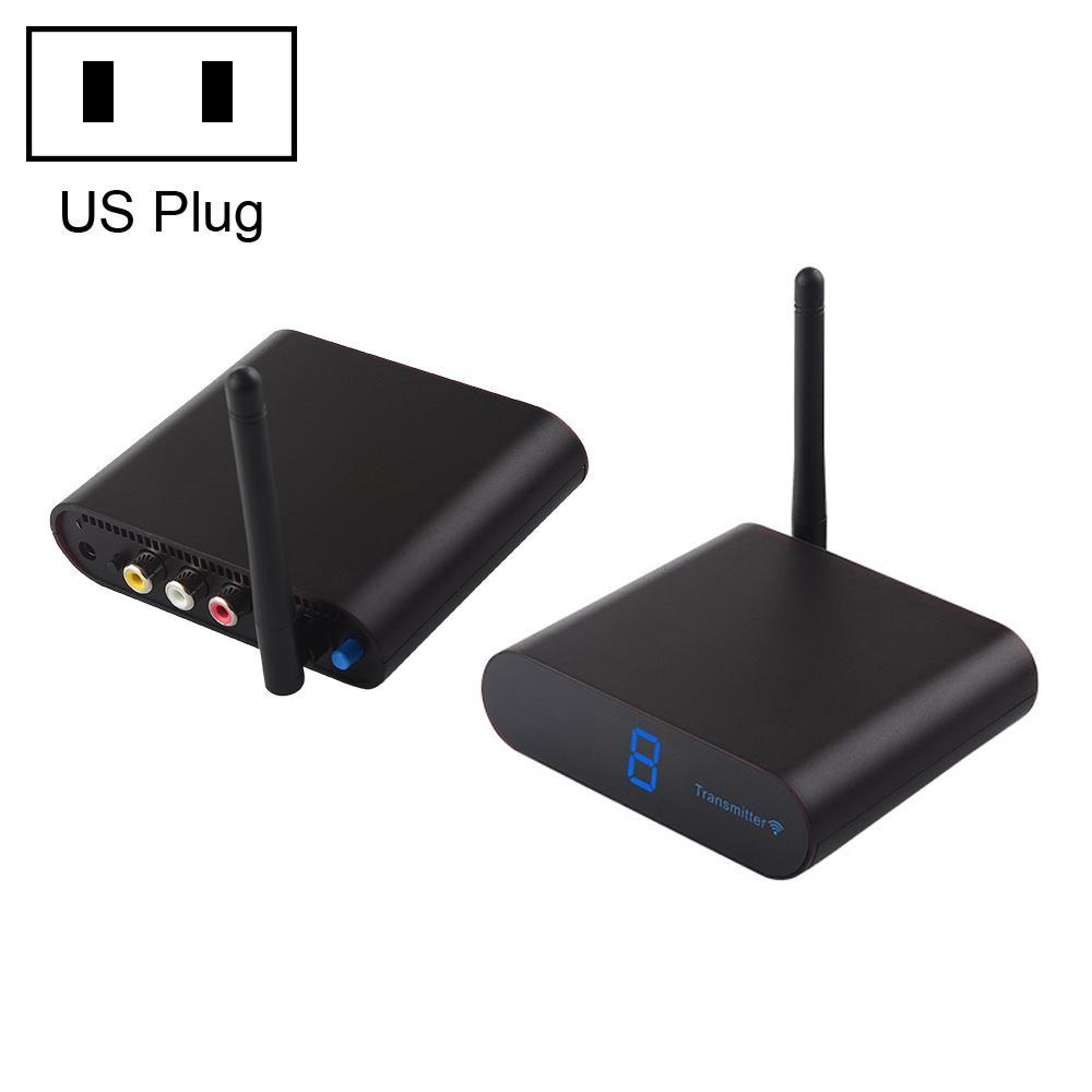 2.4ghz wireless av transmitter with 2 receivers, 300m range and ir remote extension