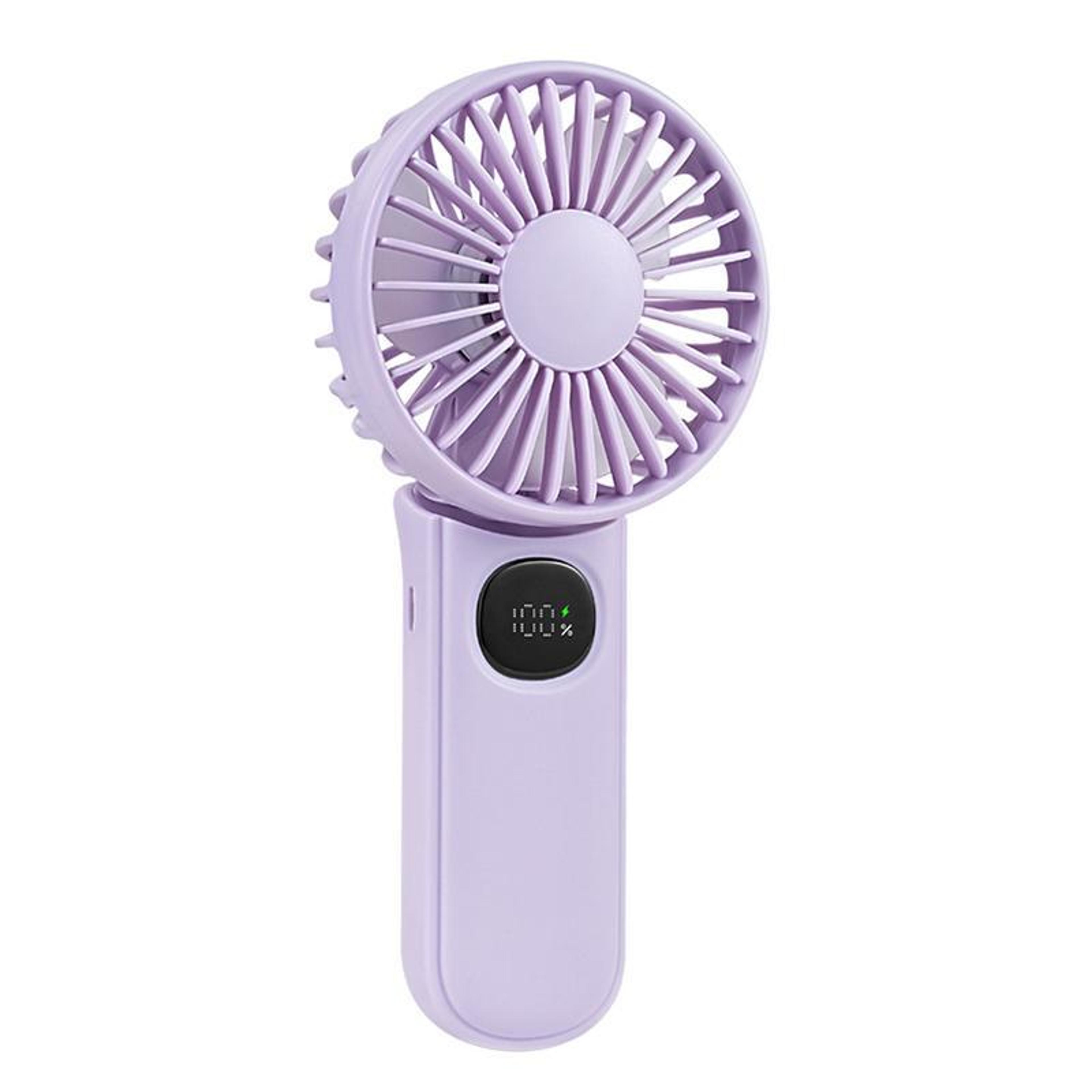 f11 portable handheld fan with led display, 5 speeds and rechargeable battery