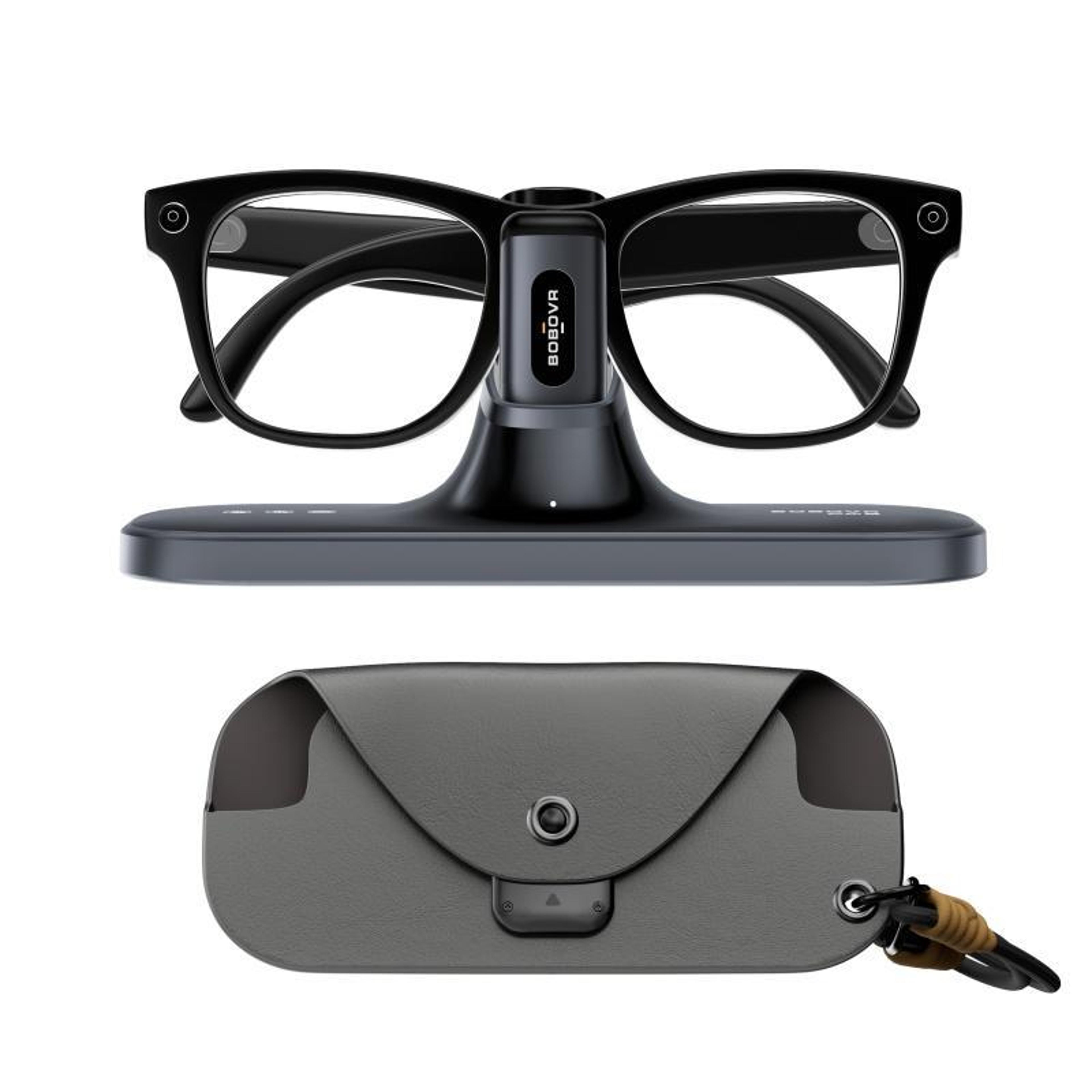 3-in-1 ray-ban meta charging station with portable battery clip