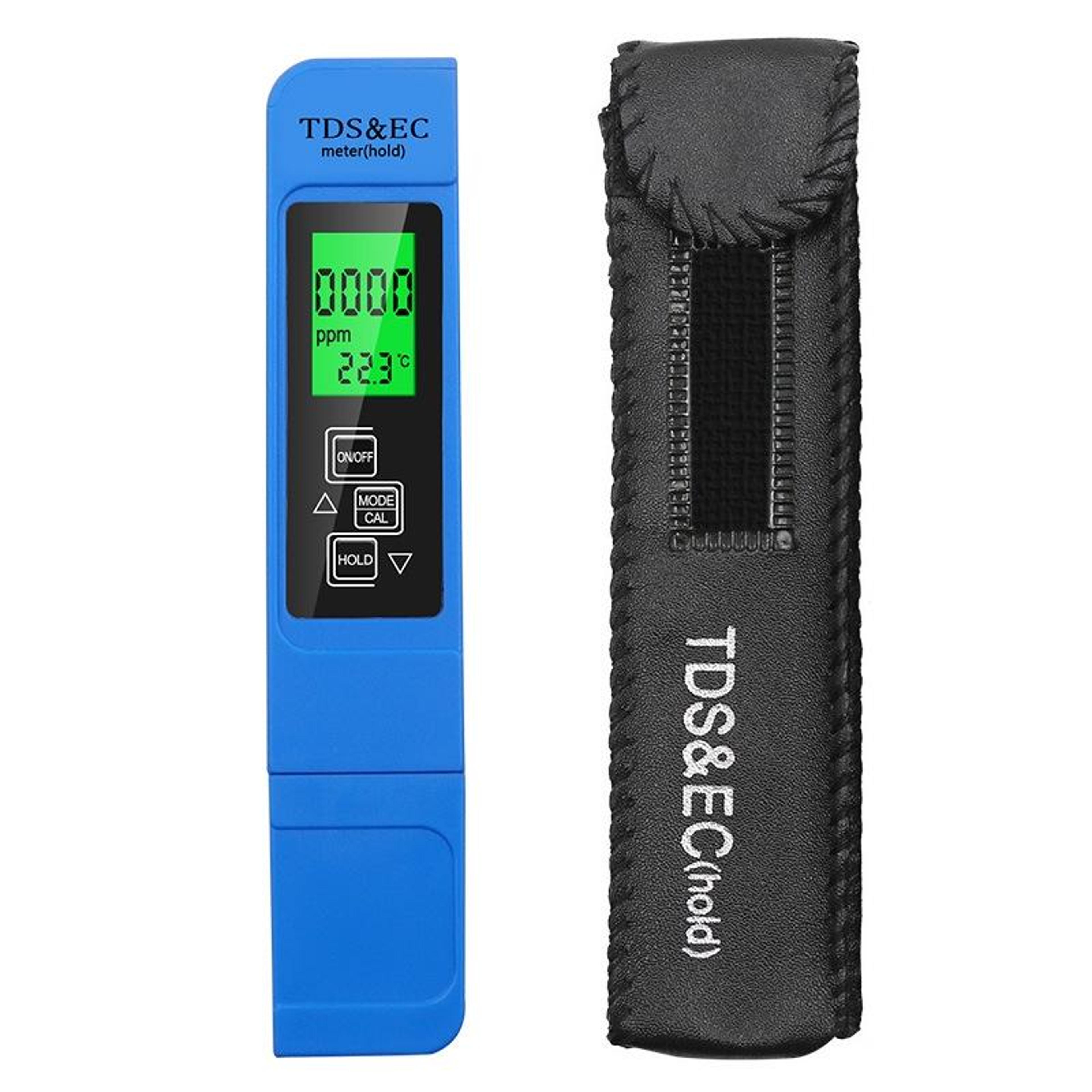 3-in-1 tds ec meter water quality tester with backlit lcd and temperature reading