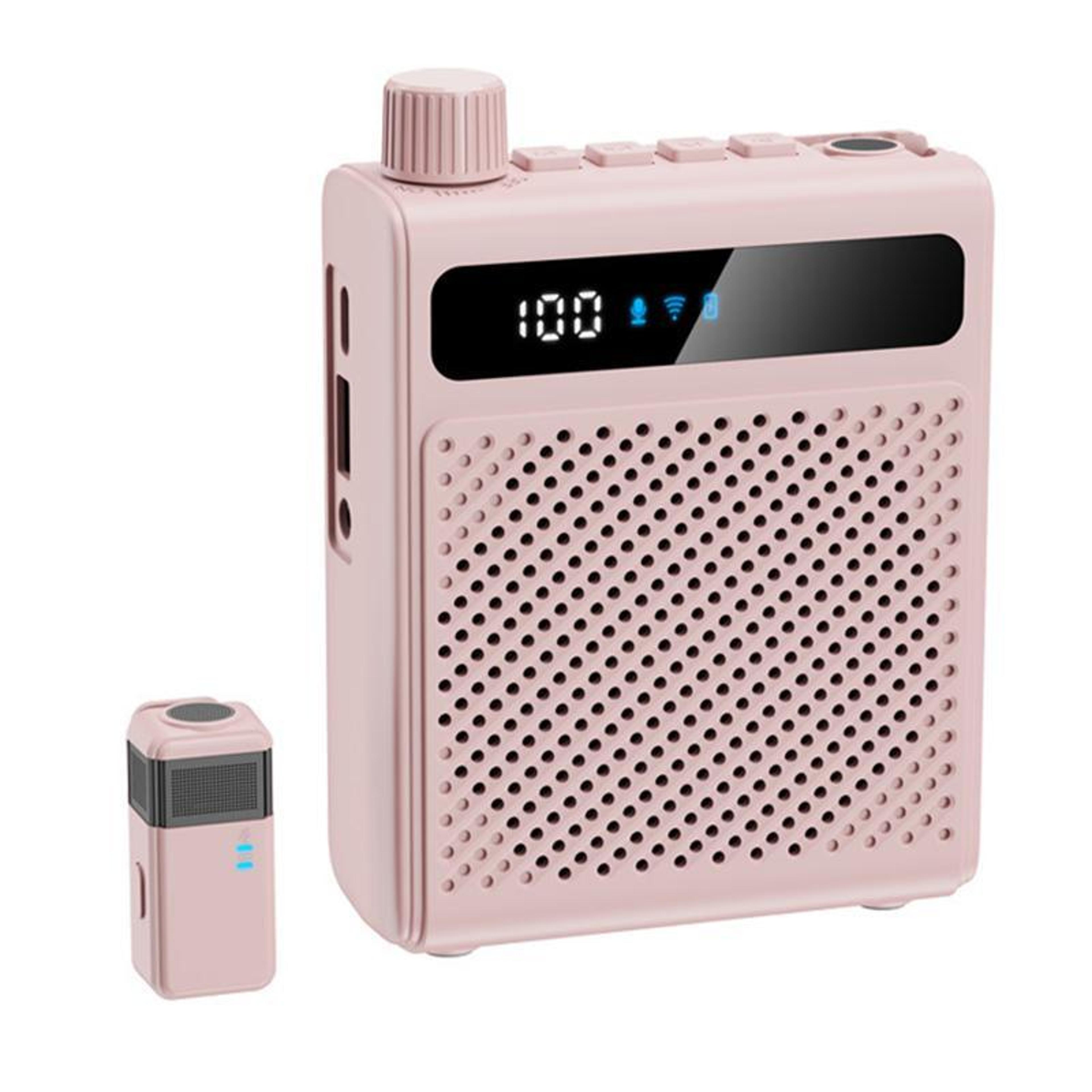 wireless voice amplifier with wireless lavalier microphone, dsp noise reduction