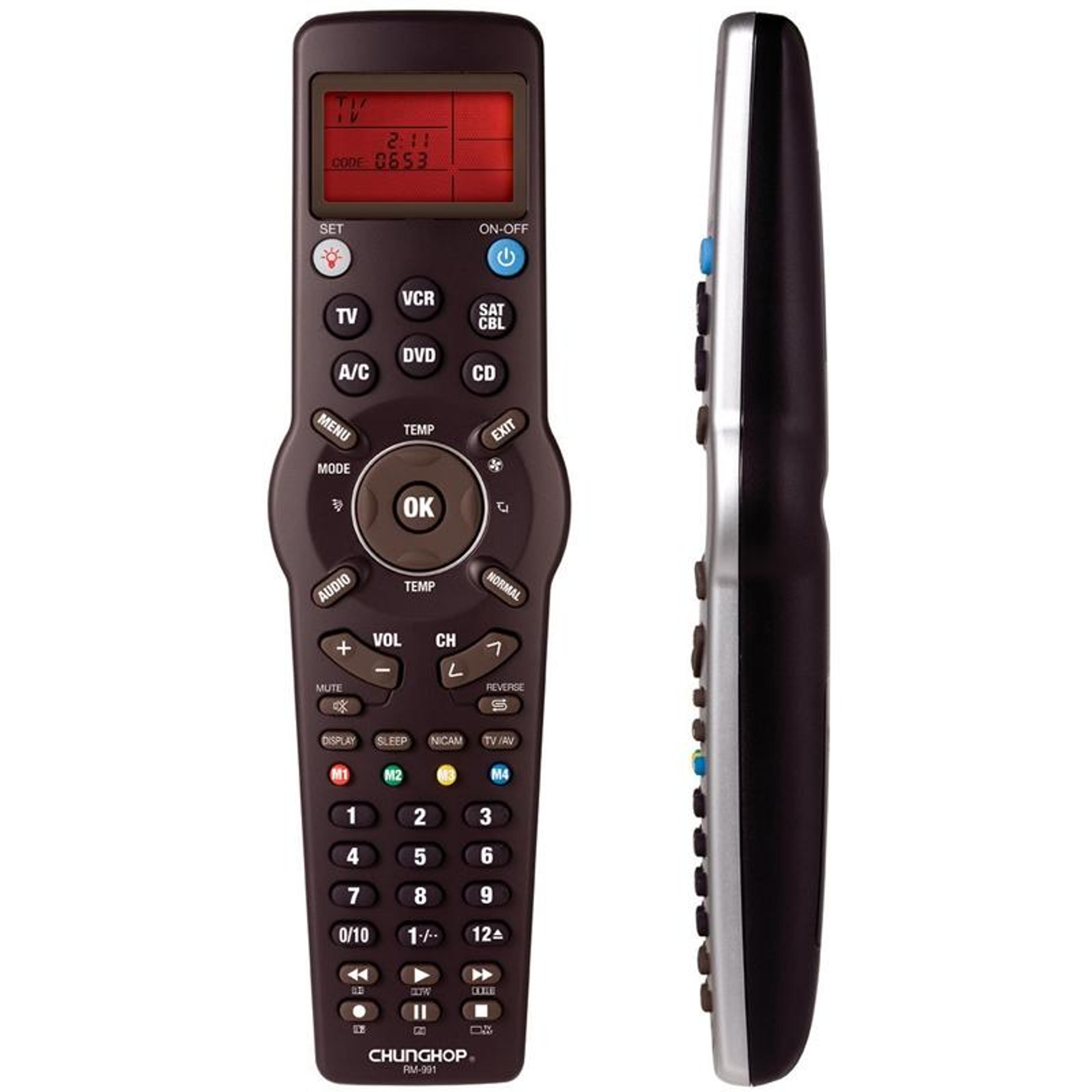 6-in-1 universal remote control with ir learning and macro functions