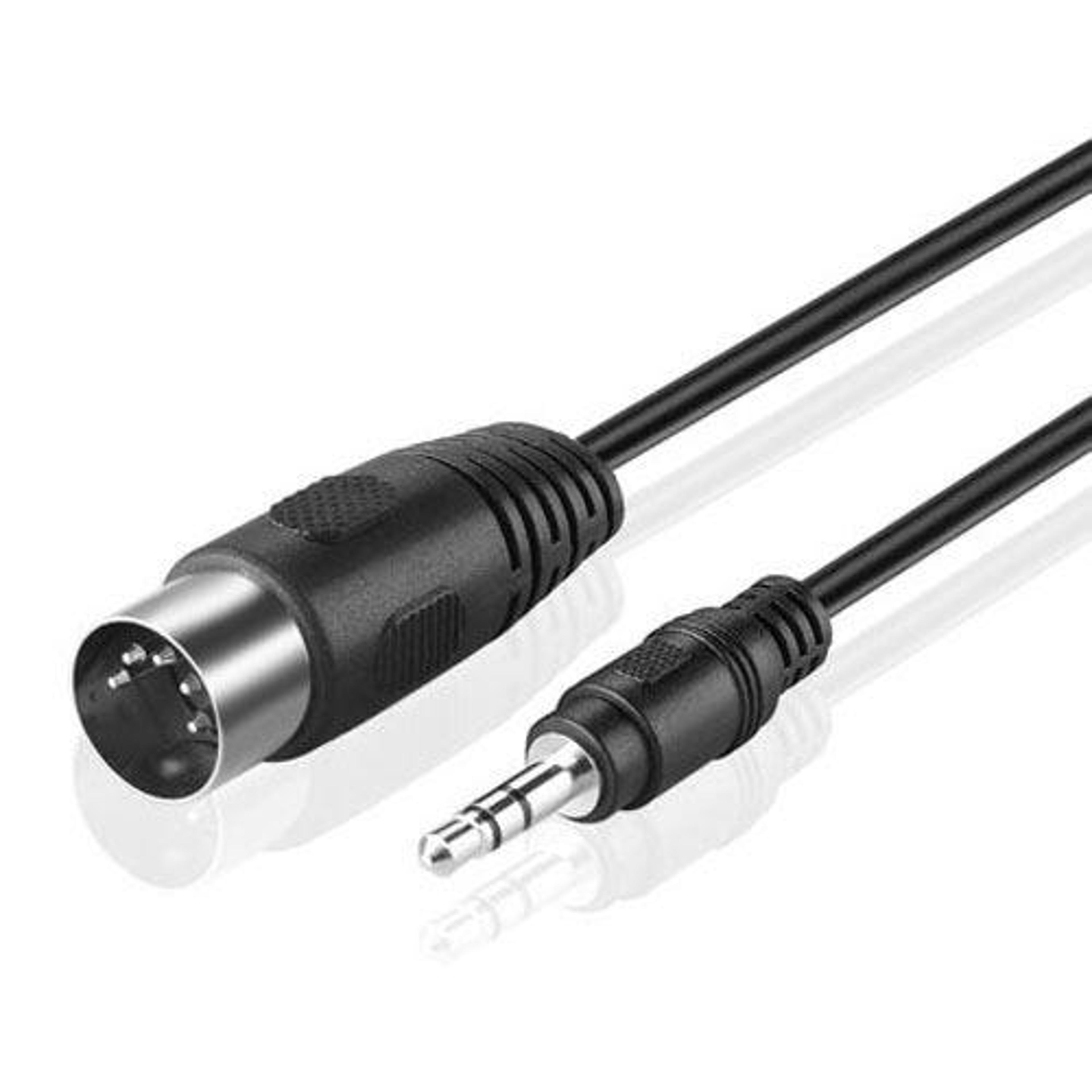 3.5mm to 5 pin din audio adapter cable with pure copper conductors 1.5m