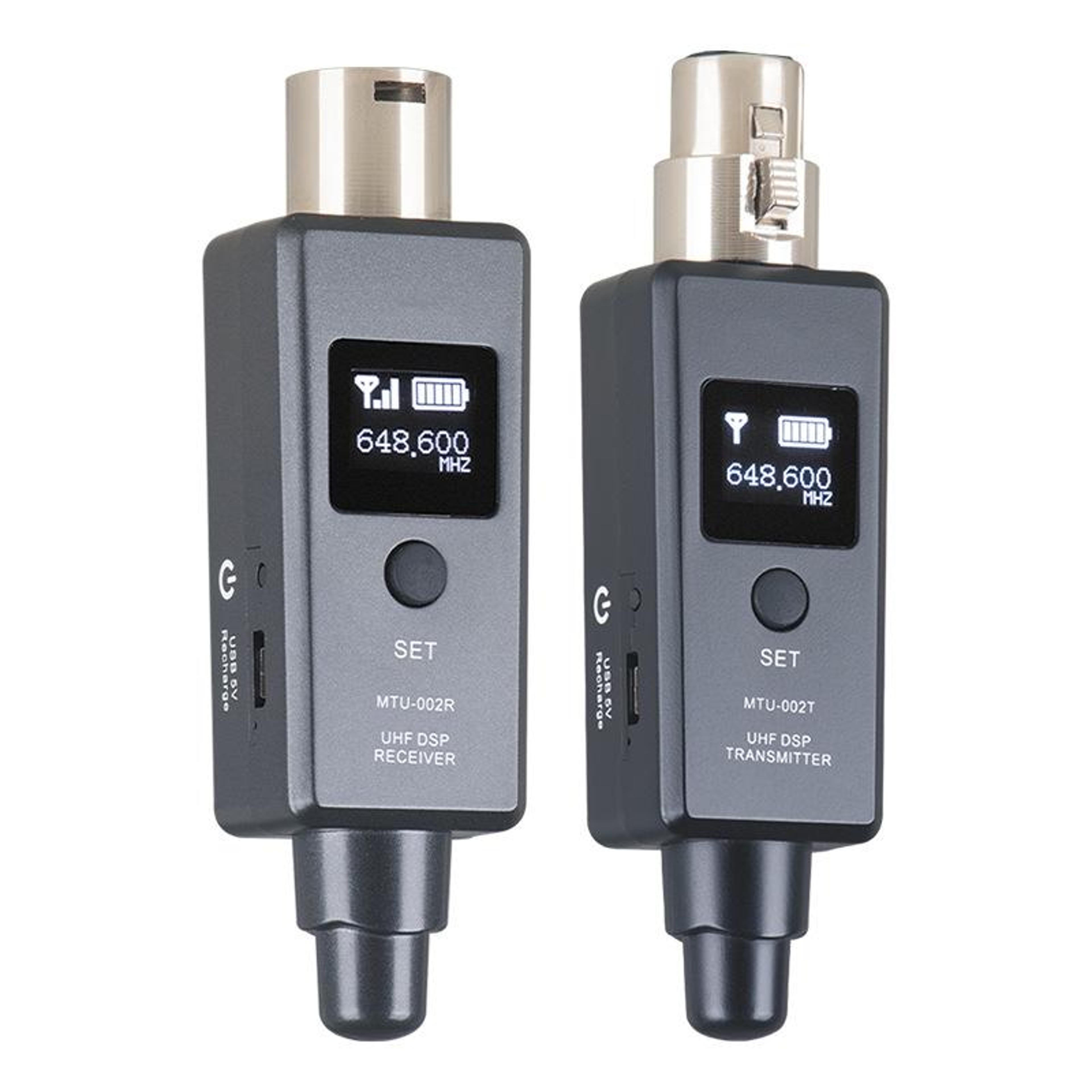 uhf wireless microphone system with rechargeable transmitter and receiver