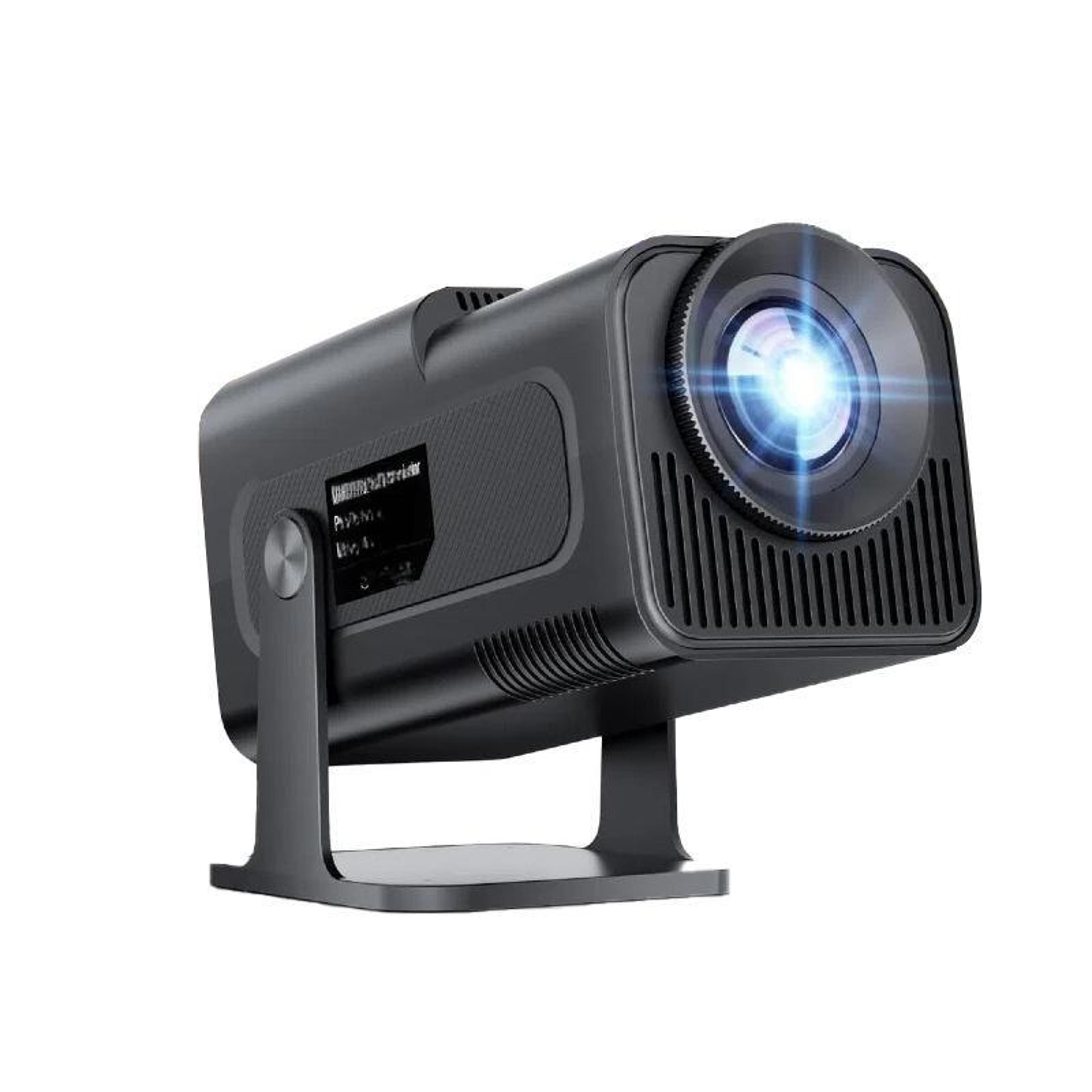 mini projector with android 11, wifi 6 projector connectivity, 4k support and 180° rotation