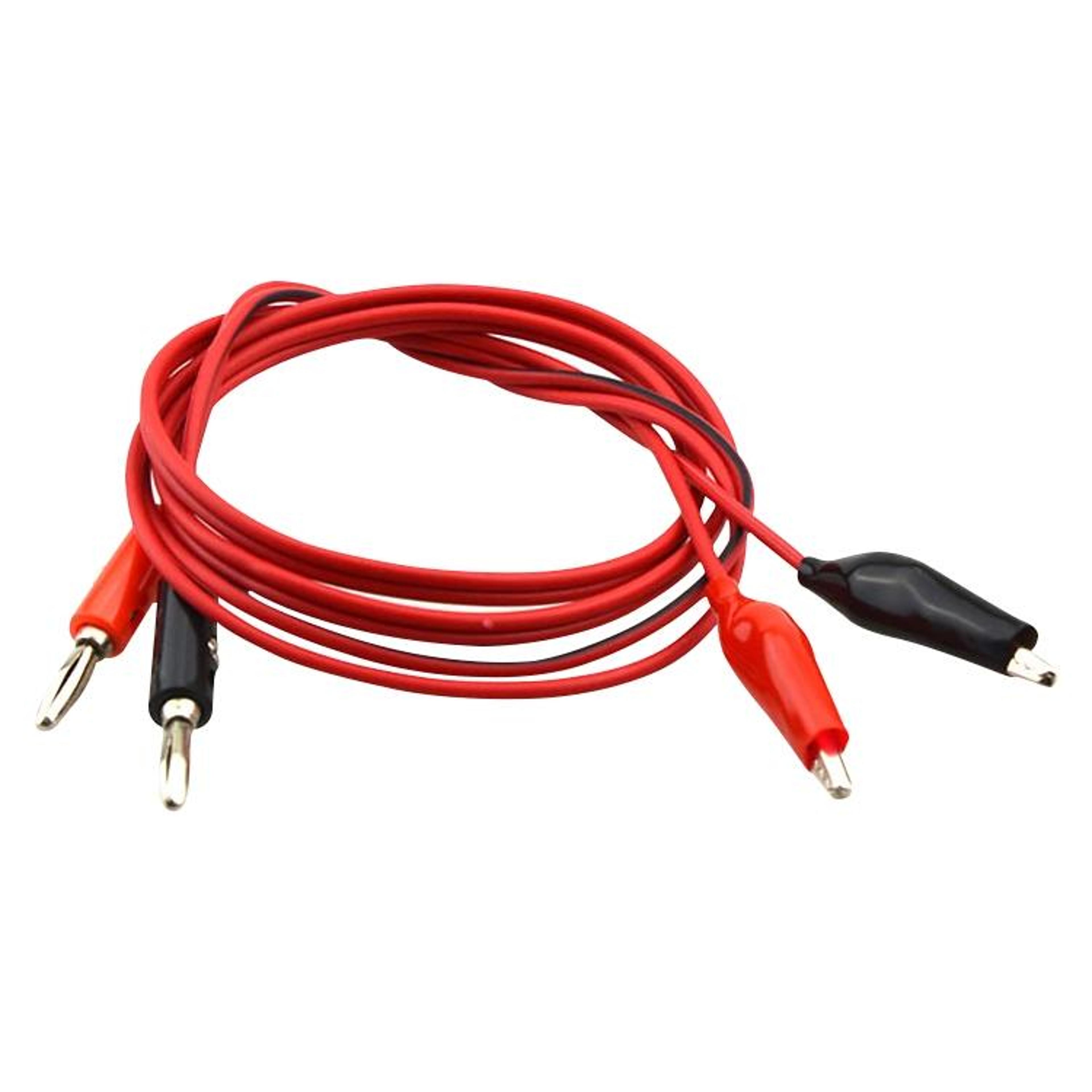1m banana plug to alligator clip test cable with flexible silicone copper wire