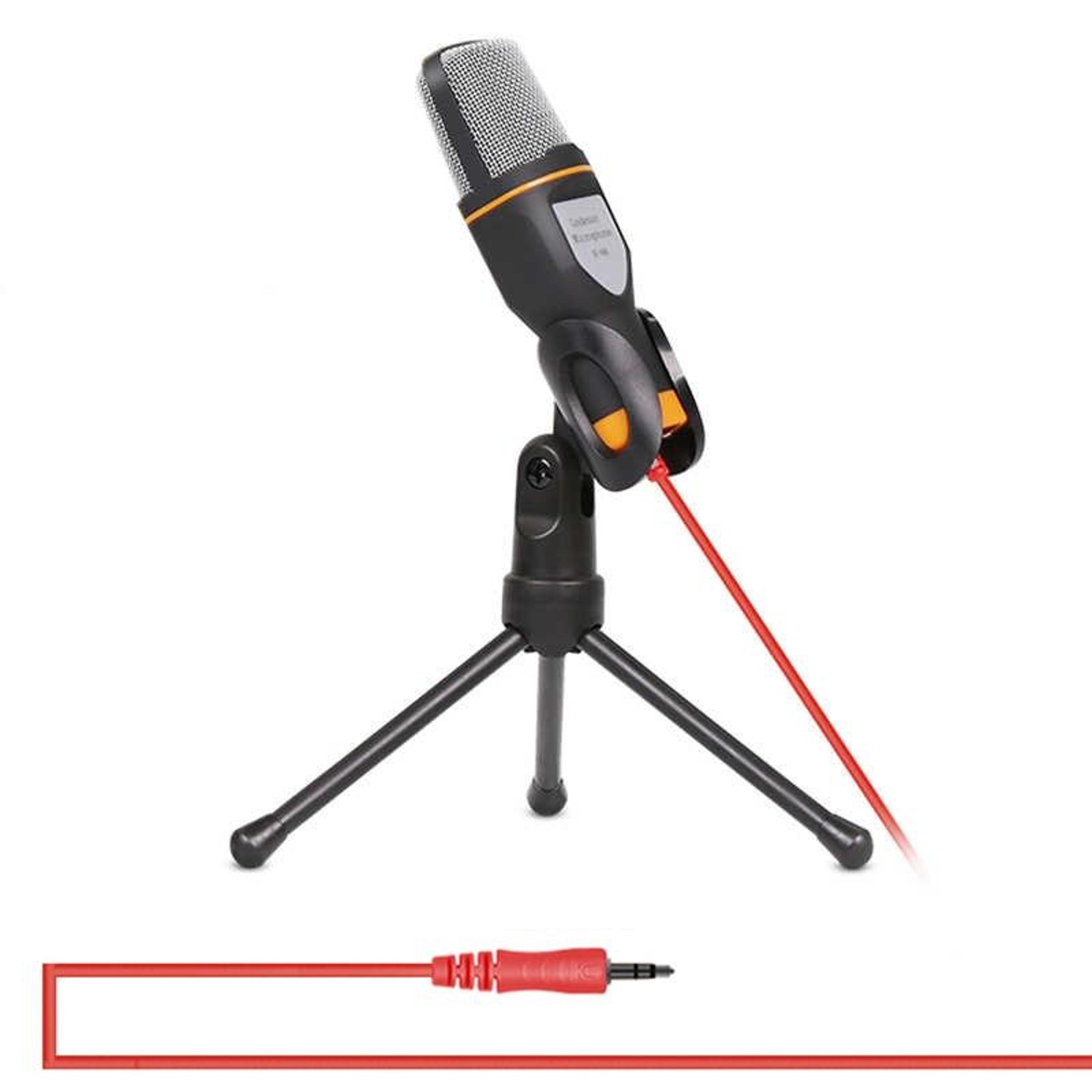 condenser microphone with adjustable tripod stand for recording, streaming and gaming