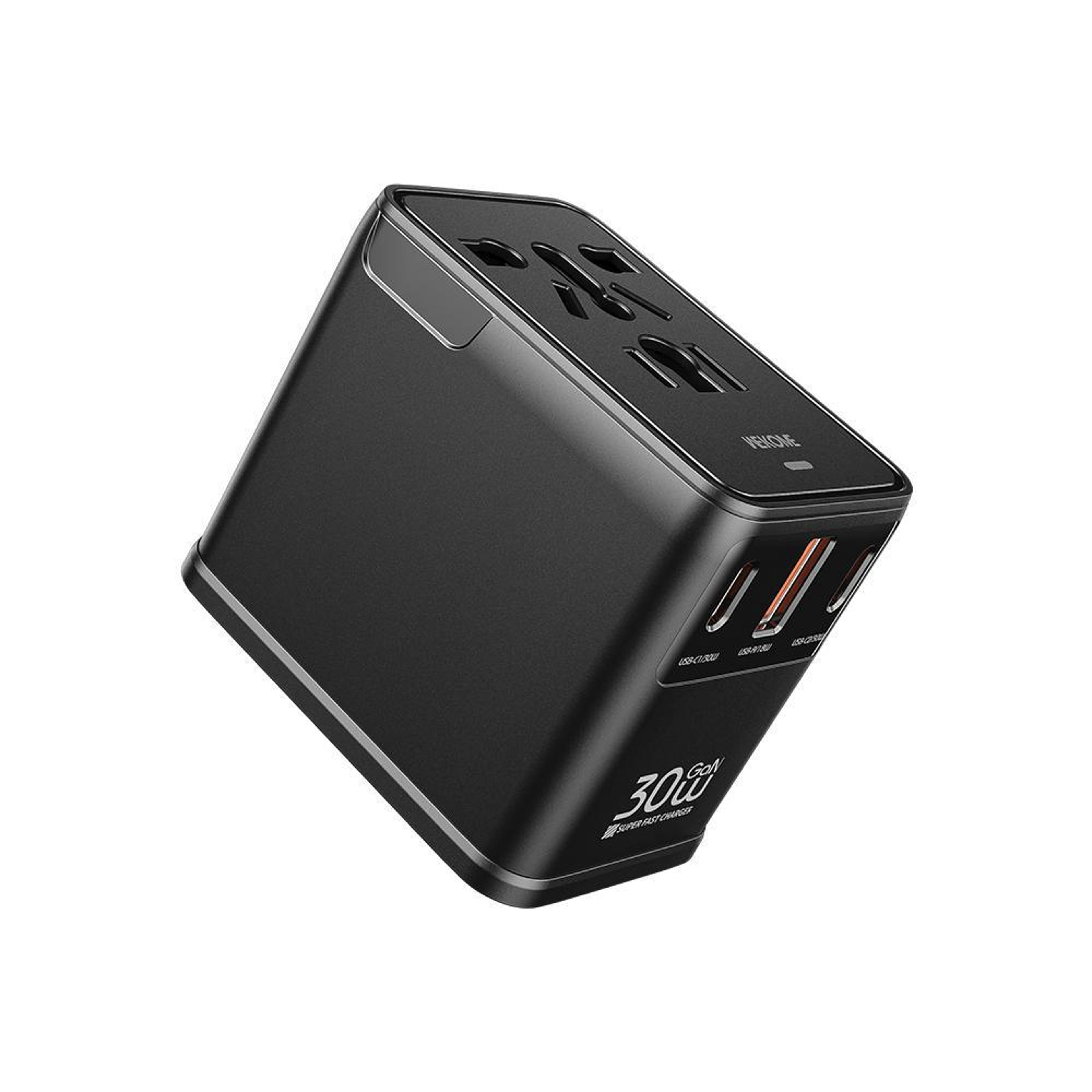 30w gan universal travel adapter with usb-c fast charging