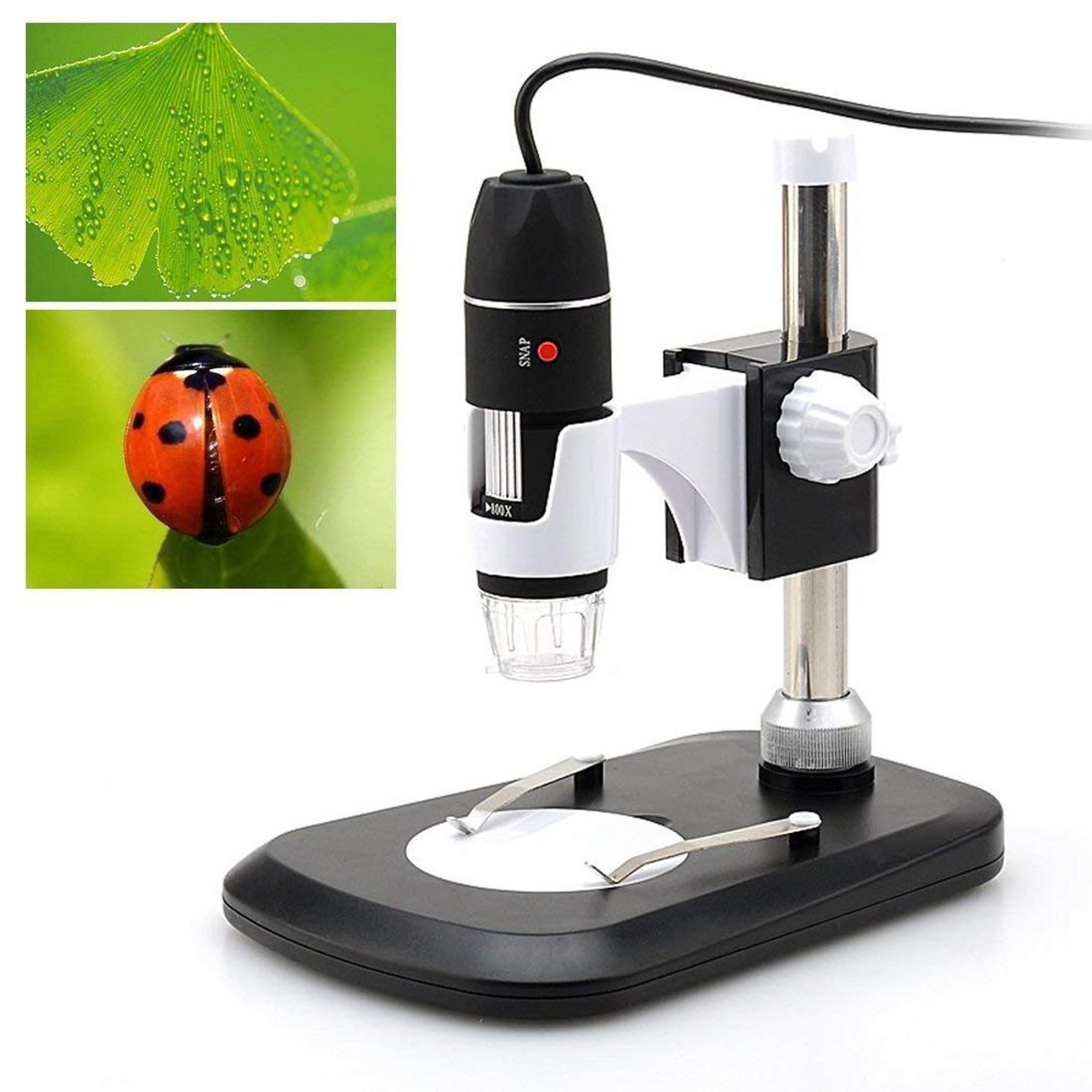 digital microscope with adjustable led lighting and professional stand