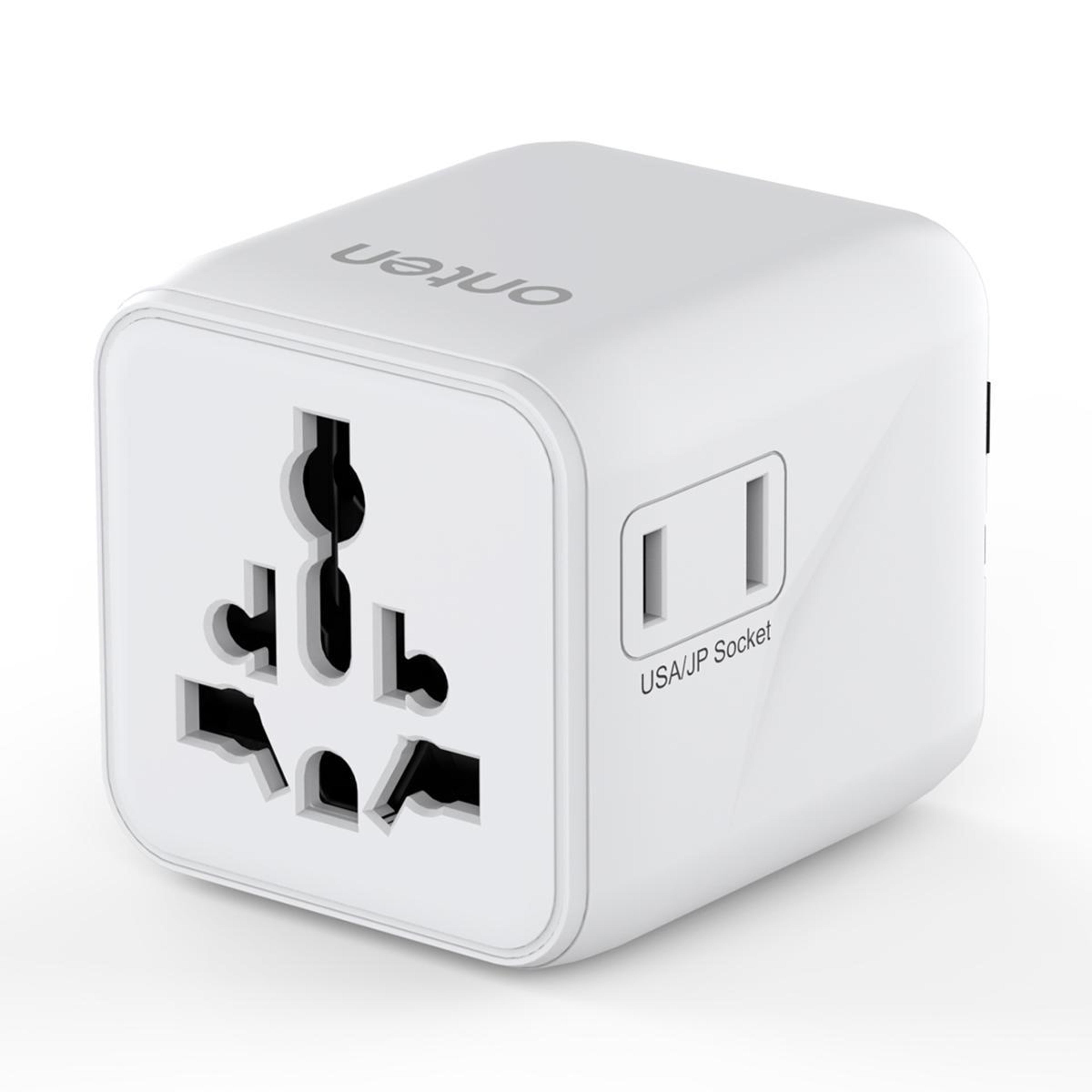 universal travel adapter with multi-device power and worldwide plug compatibility