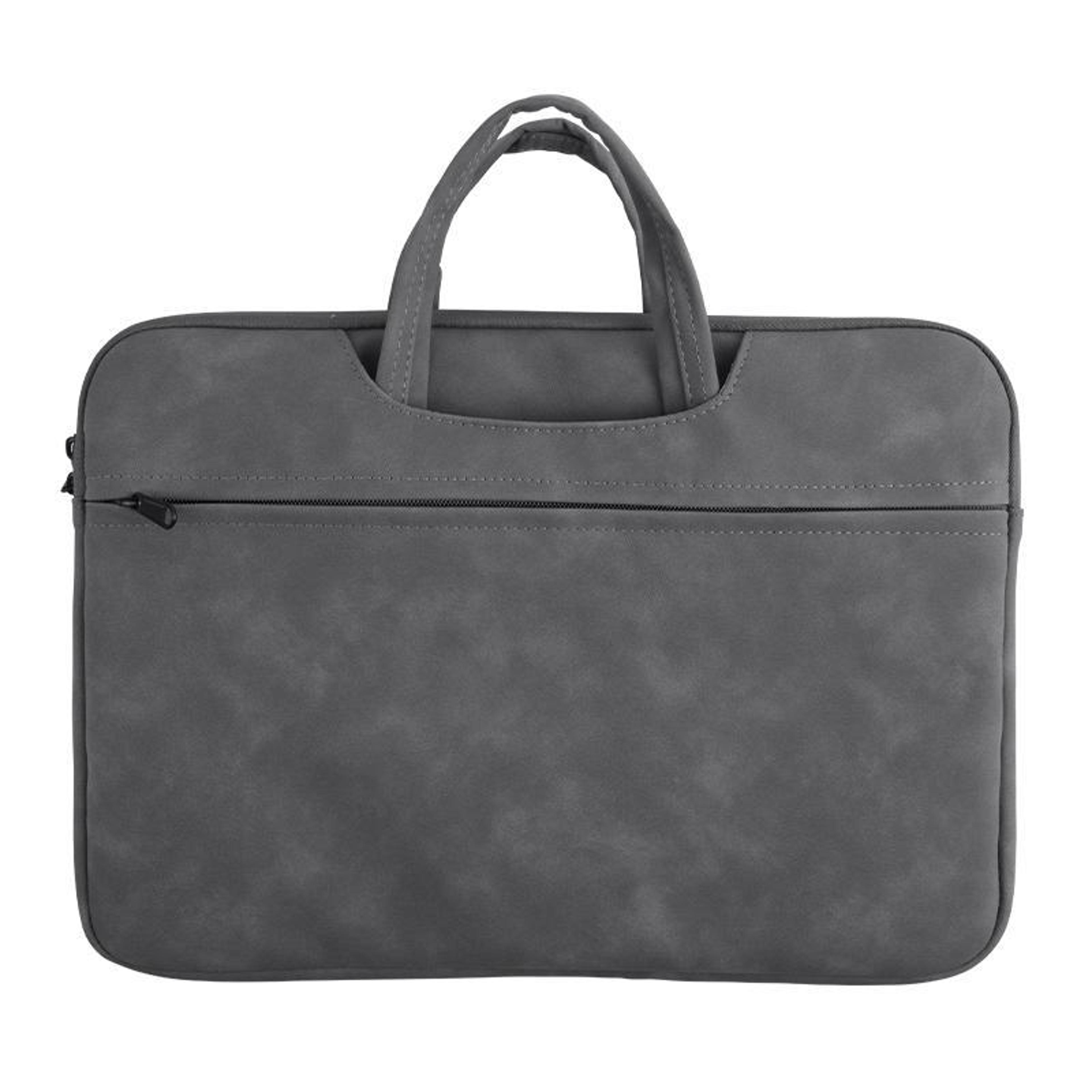 universal 13–14 inch leather laptop bag with water-repellent protection & luggage strap