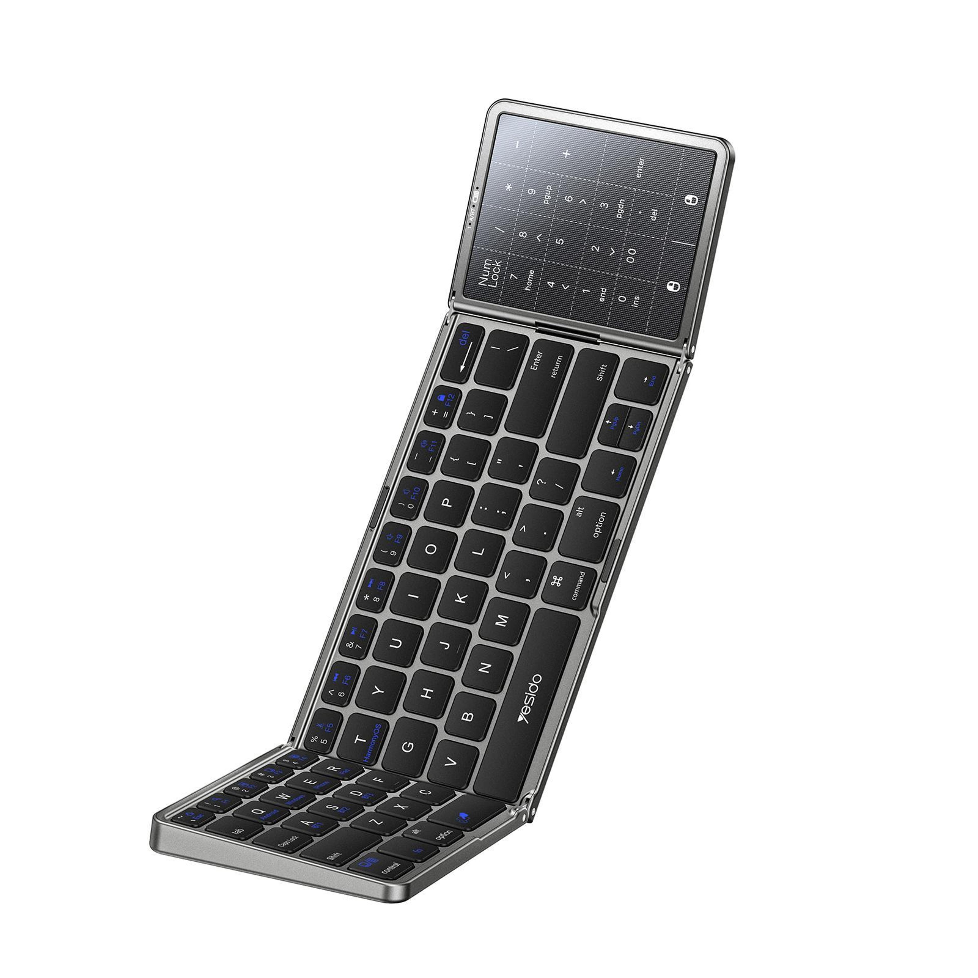 foldable wireless keyboard with touchpad and numeric keypad