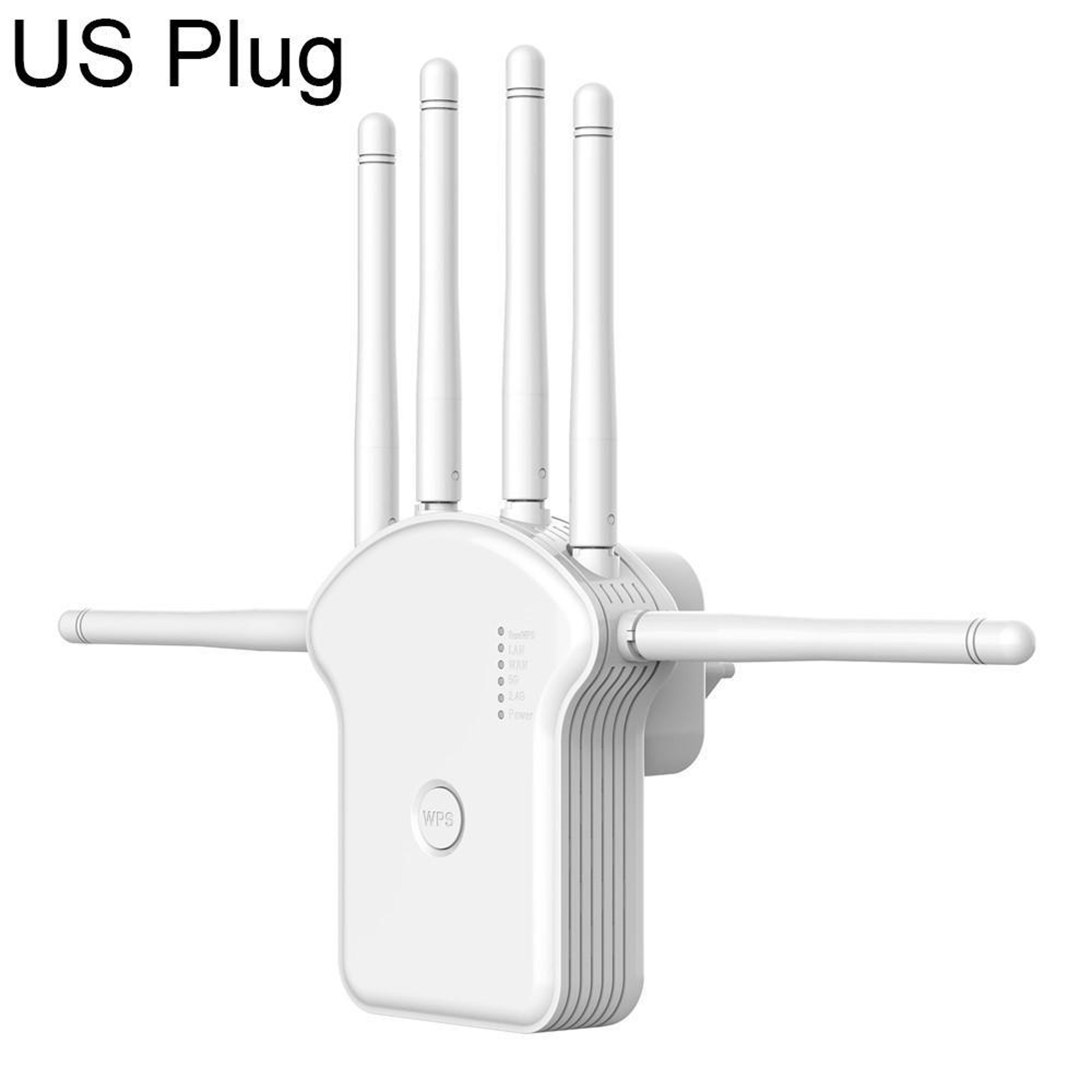 1200mbps wifi range extender with dual band signal booster and 6 high-gain antennas