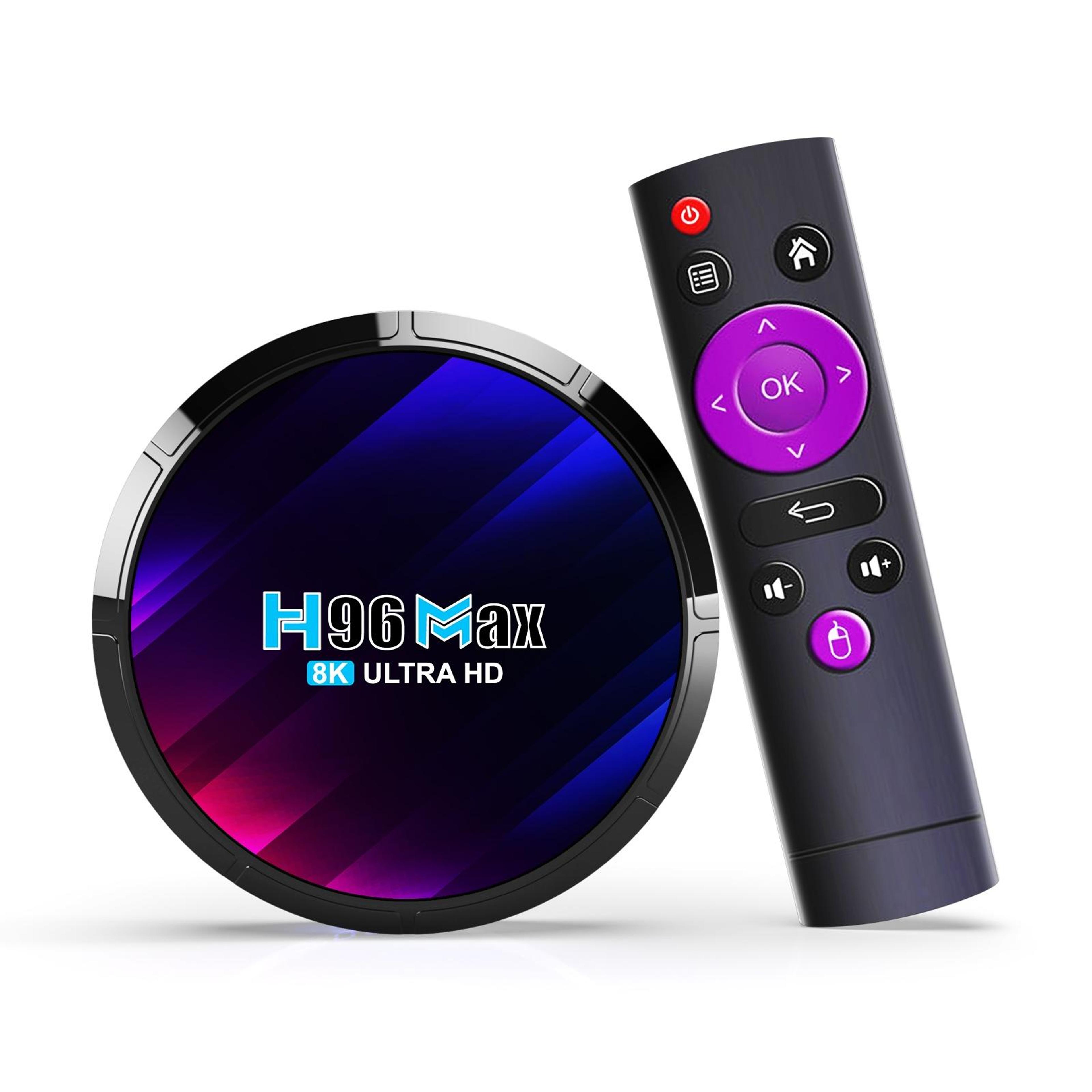 h96 max android tv box with android 13, 8k video decoding, wifi 6