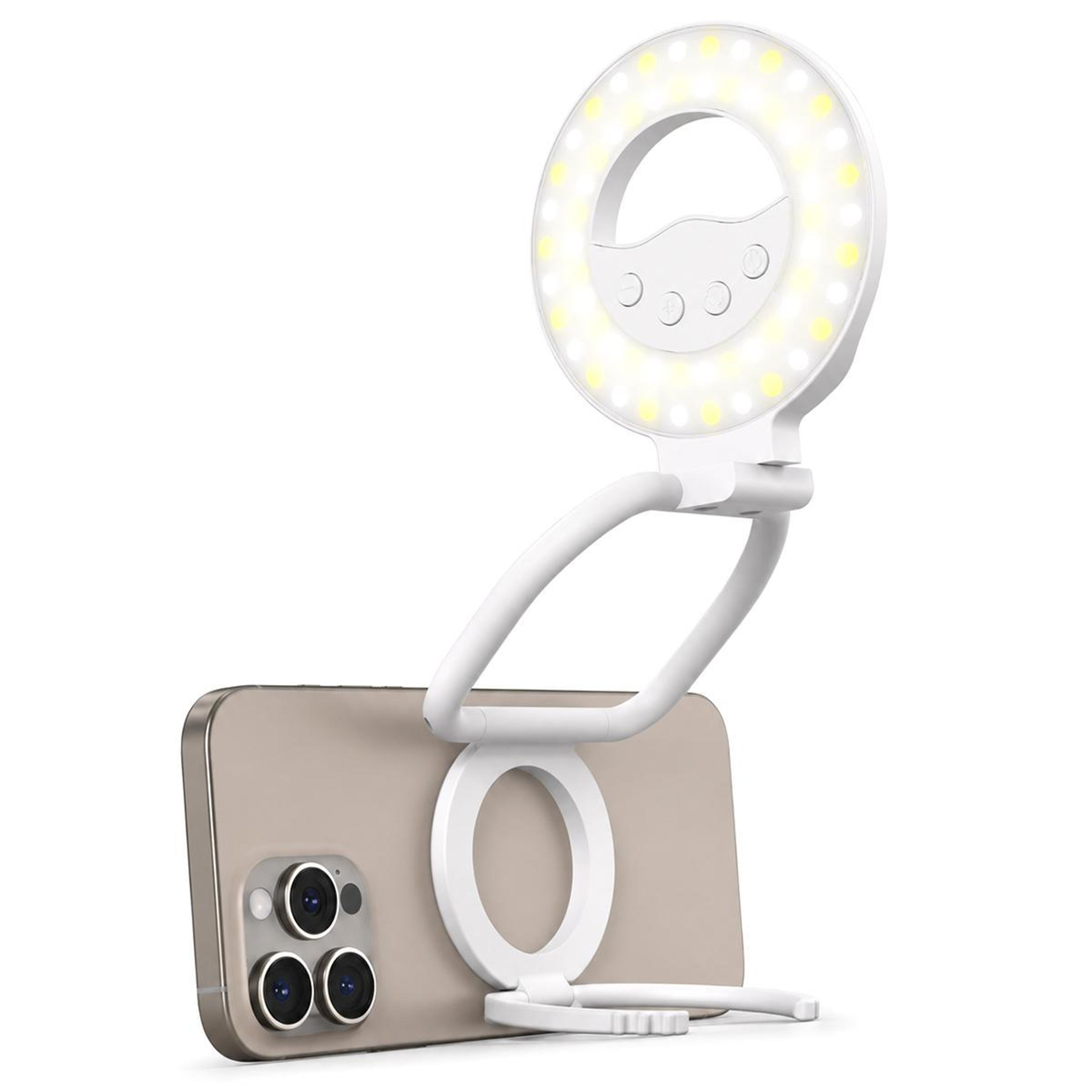 portable magnetic ring light phone stand with adjustable led fill light