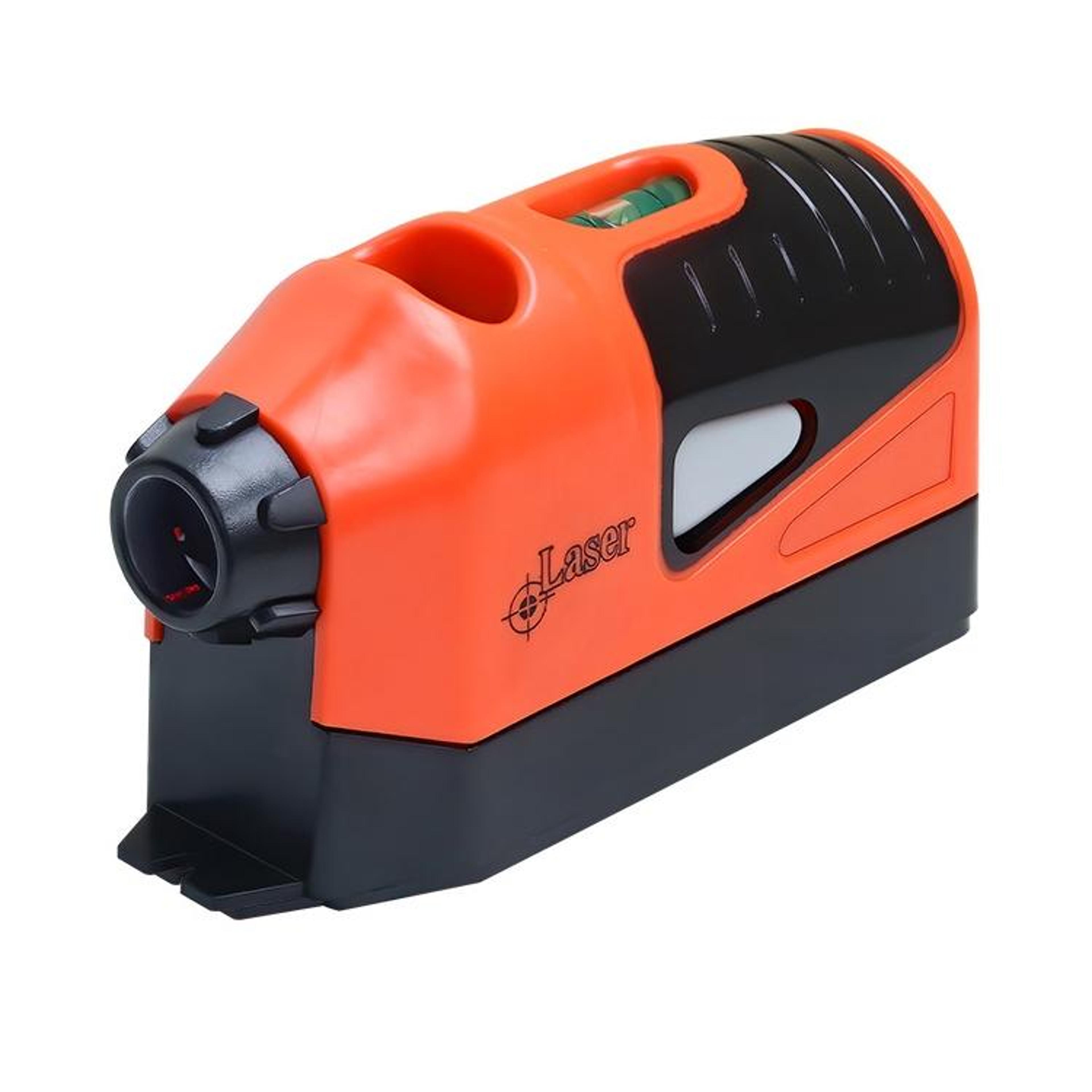 laser level tool with bubble levels and reusable wall mount